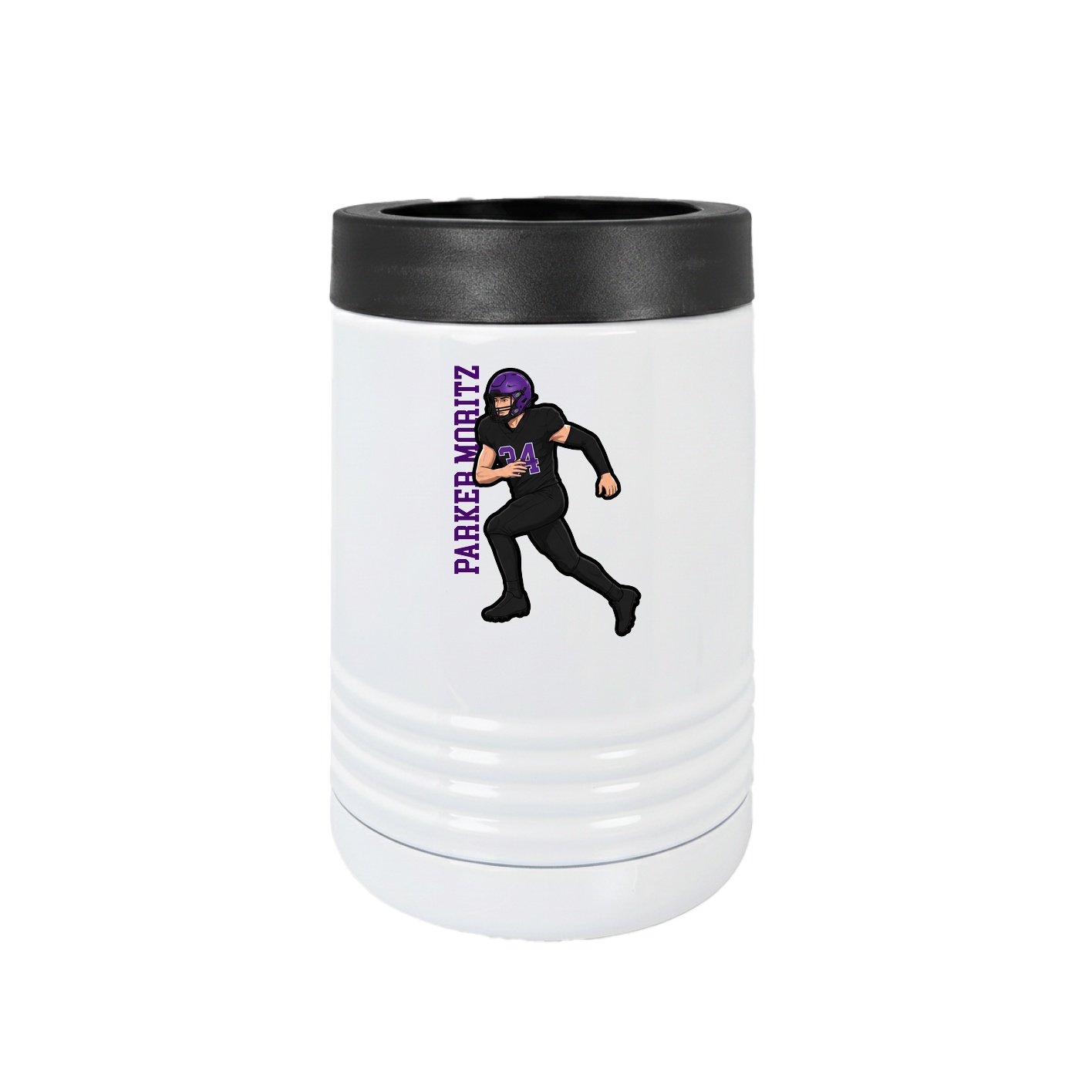 Beverage Holder — Name Vertical in White