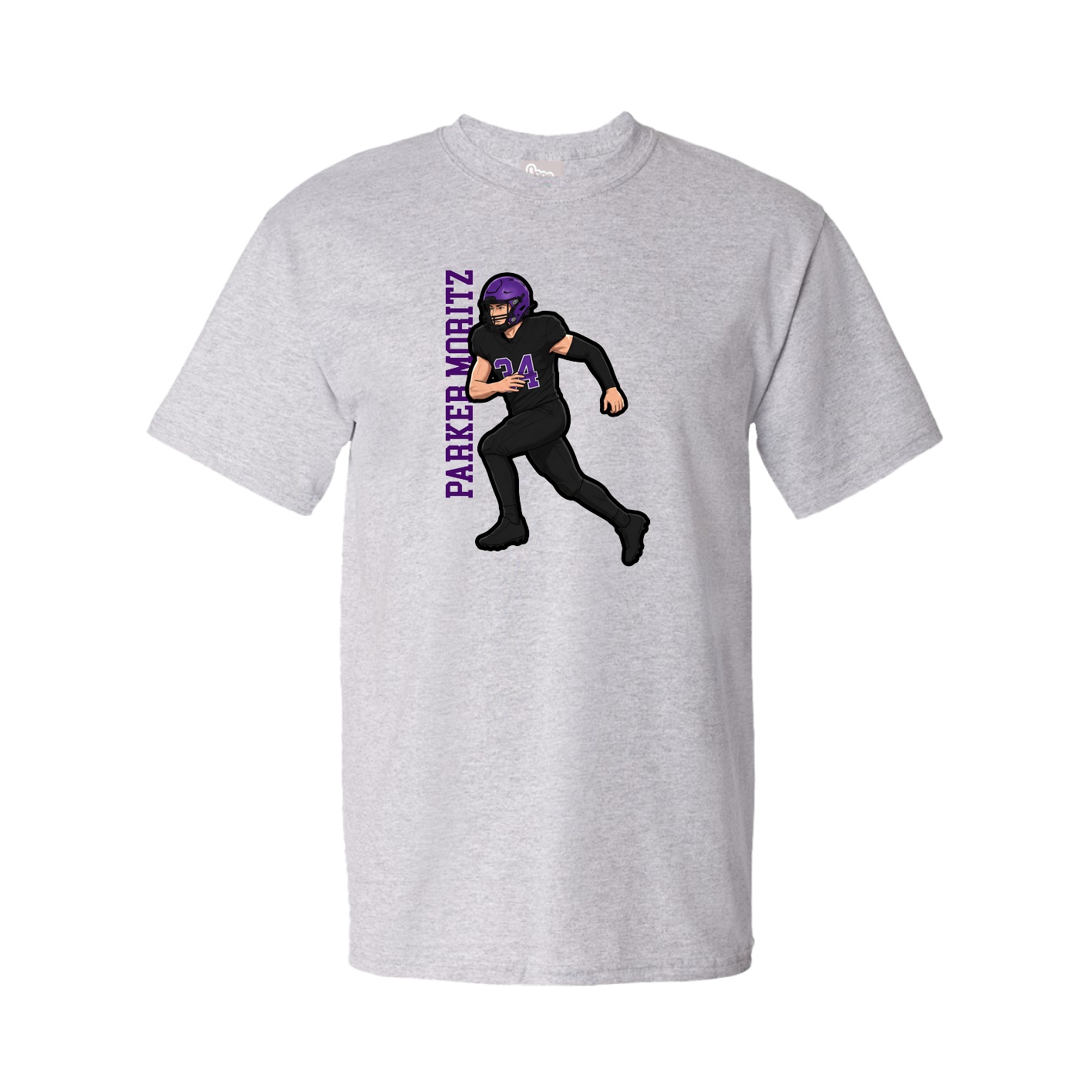 Tee — Name Vertical in Grey