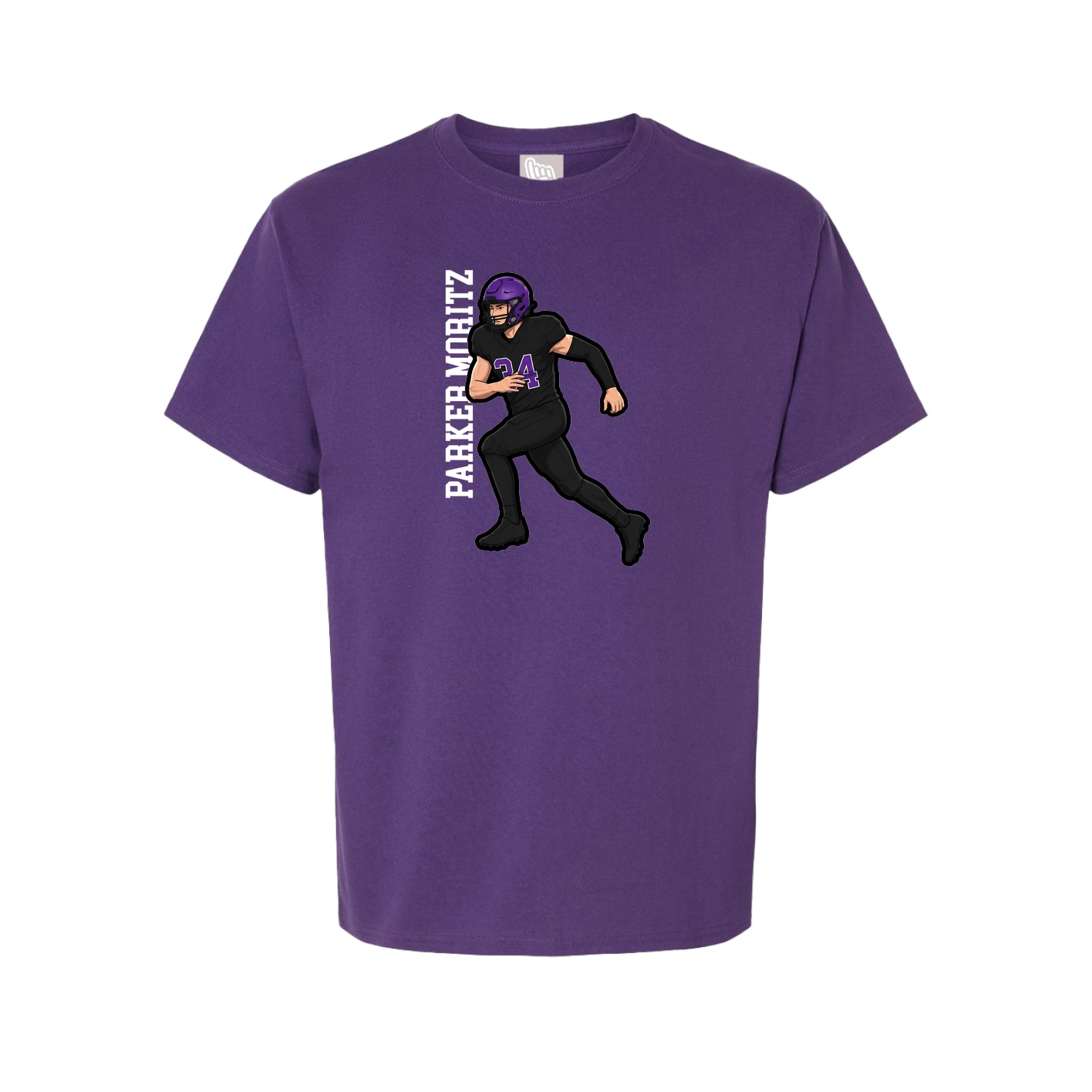 Youth Tee — Name Vertical in Purple