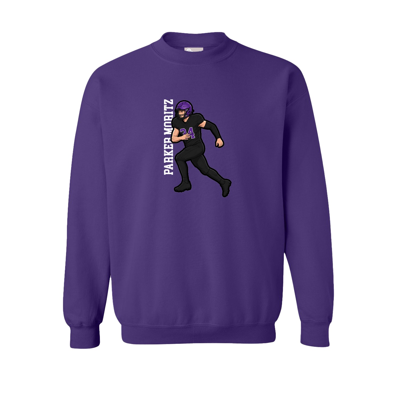 Fleece Crew — Name Vertical in Purple