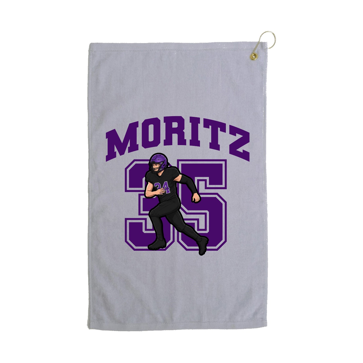 Golf Towel — Number in Grey