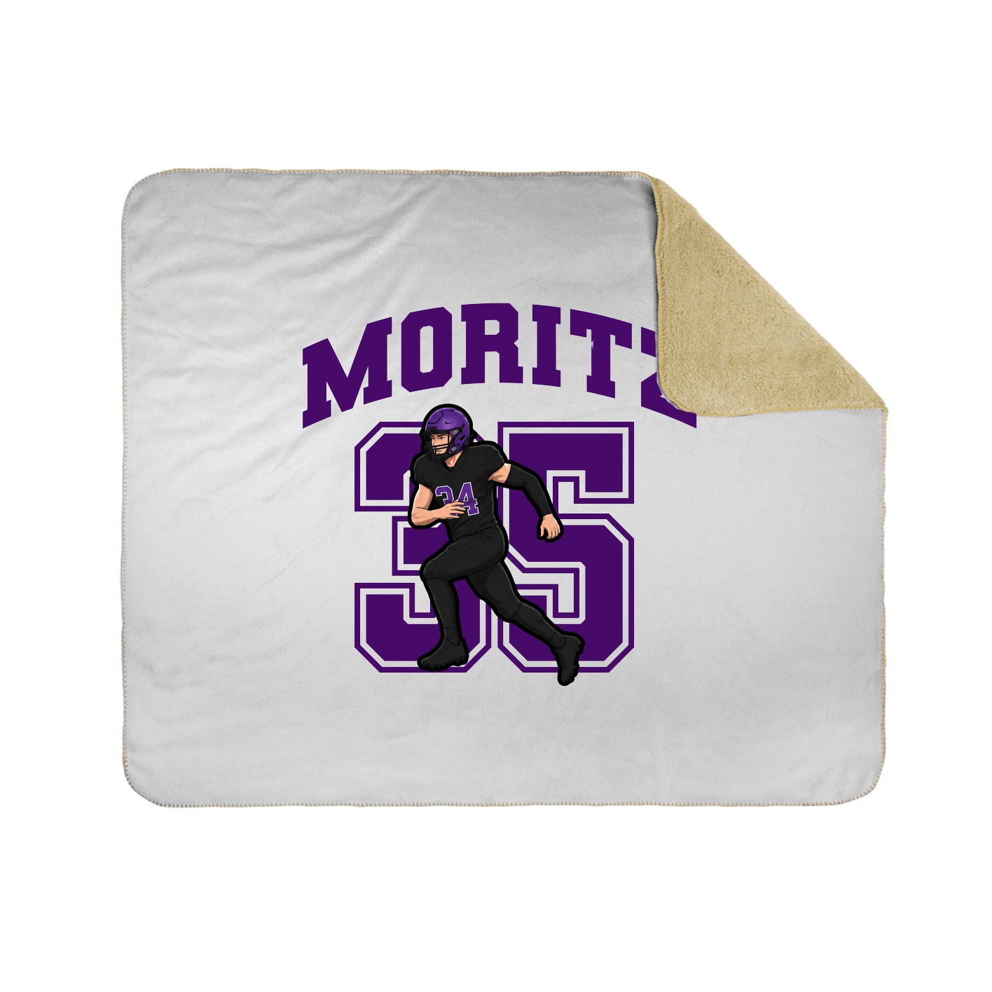 Throw Blanket — Number in White