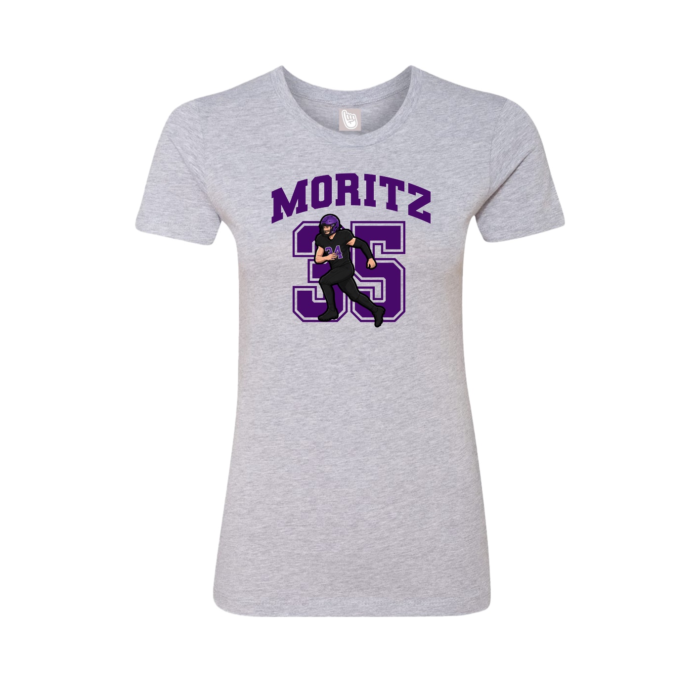 Fitted Women's Tee — Number in Grey