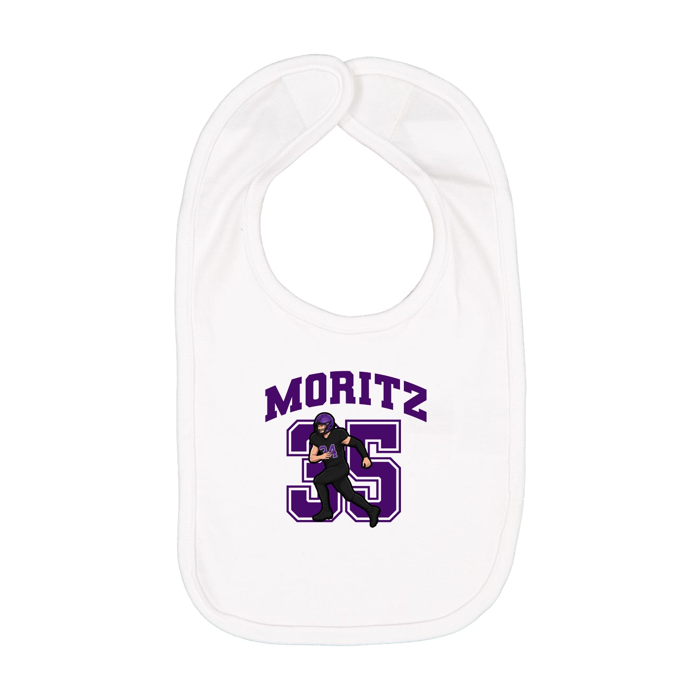 Infant Bib — Number in White