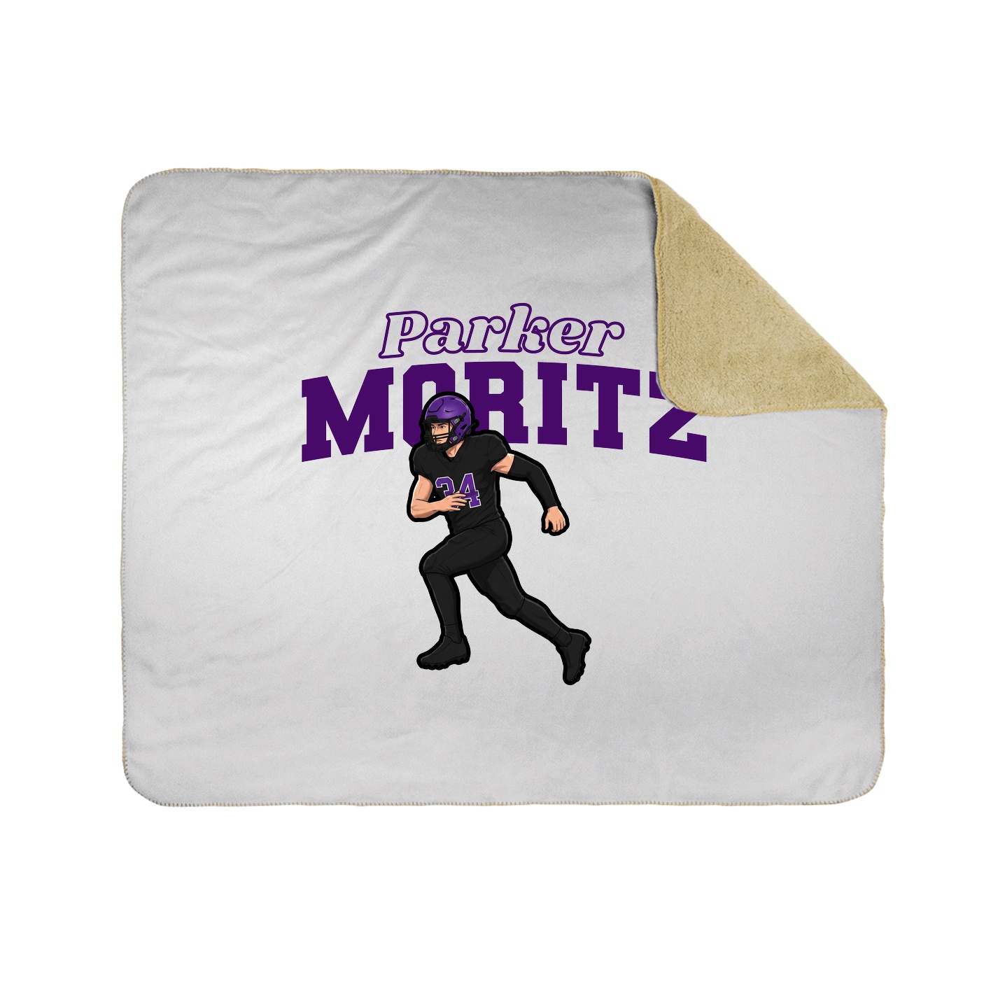 Throw Blanket — Name Arch in White