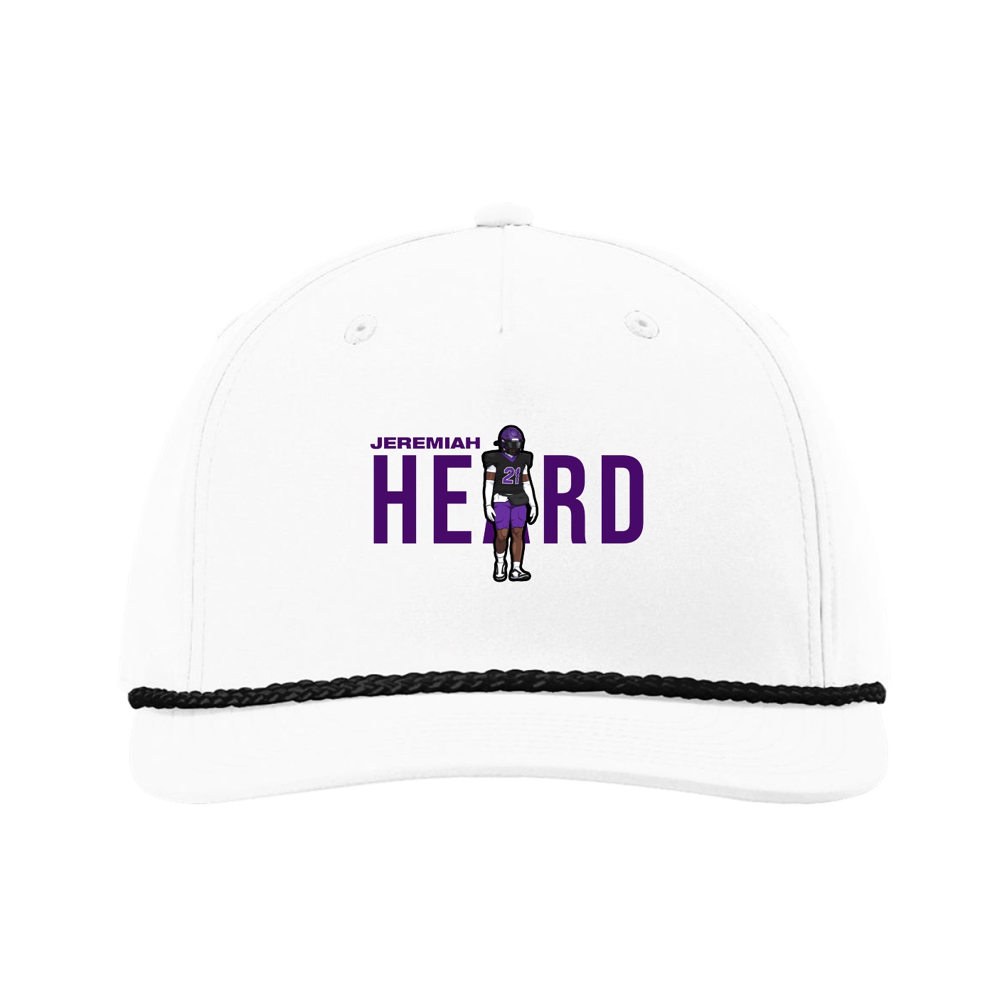 Five-Panel Classic Rope Cap — Player Name in White