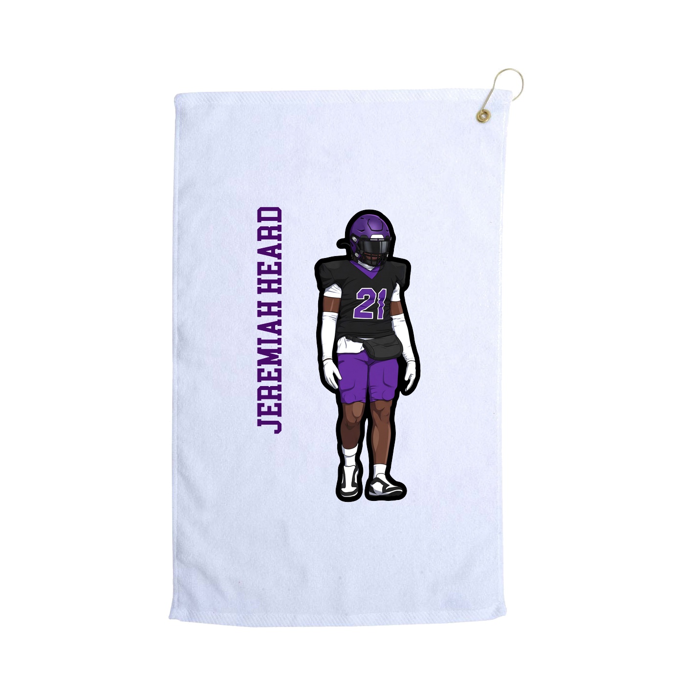 Golf Towel — Name Vertical in White