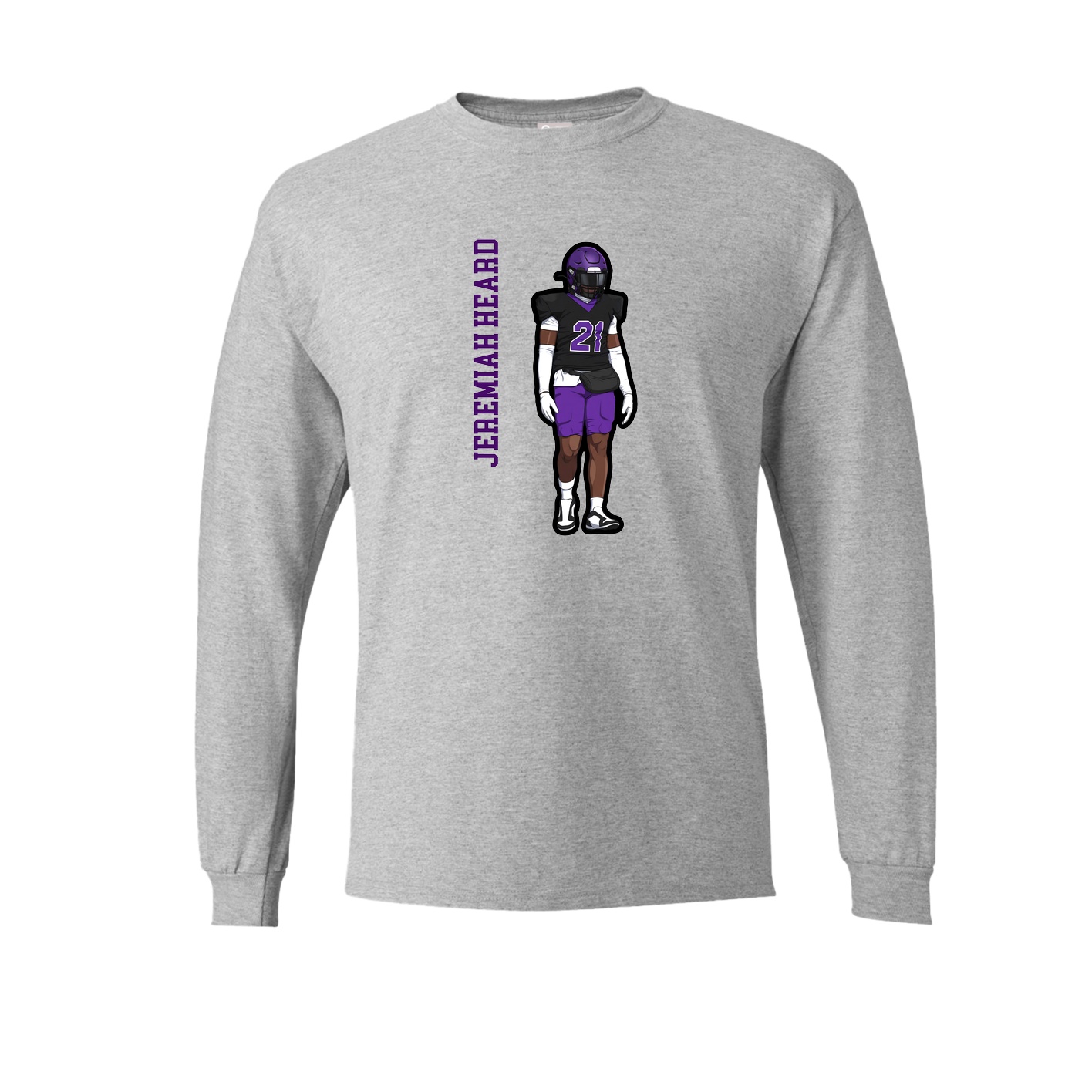 Long Sleeve Tee — Name Vertical in Grey