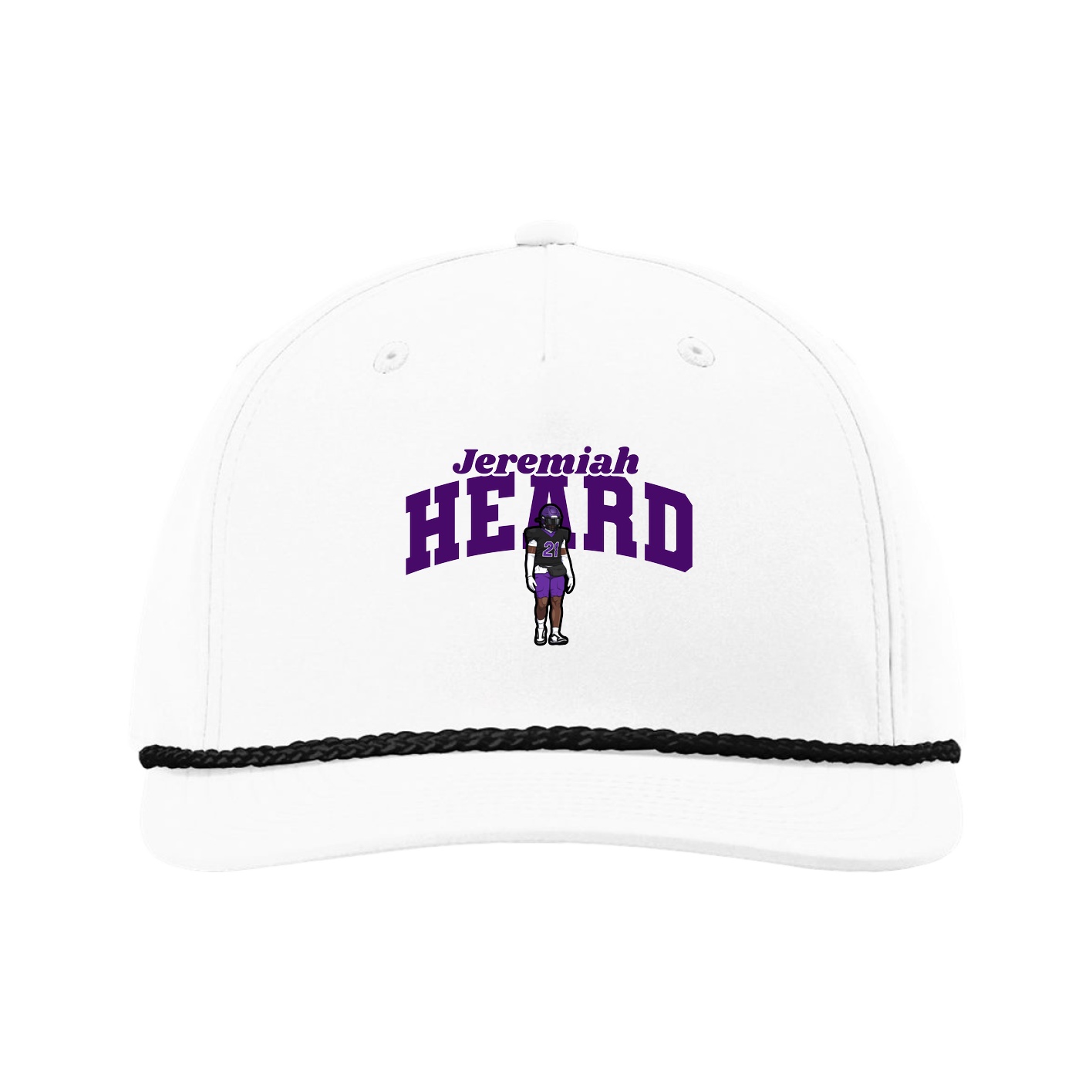 Five-Panel Classic Rope Cap — Signature Arch in White