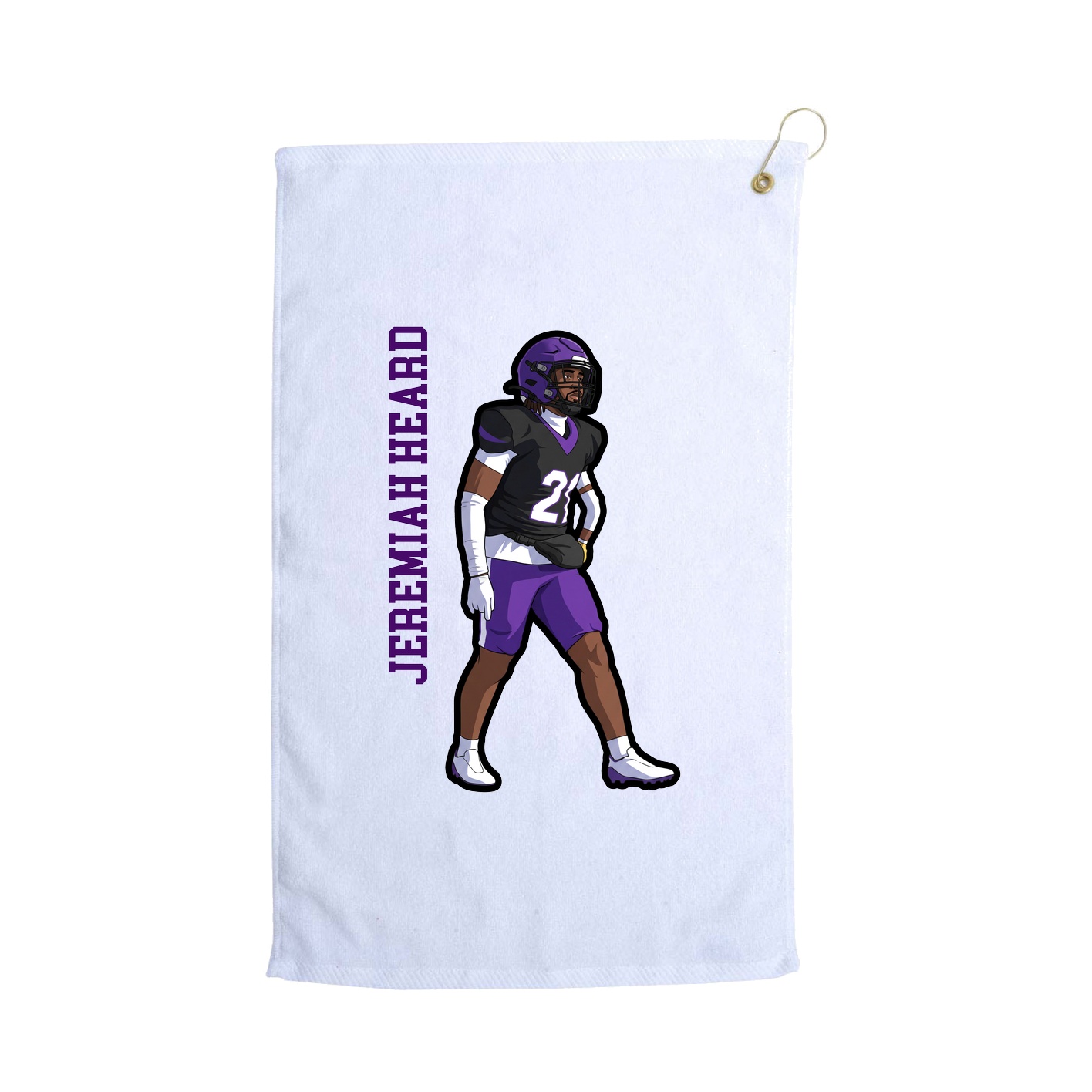 Golf Towel — Name Vertical in White