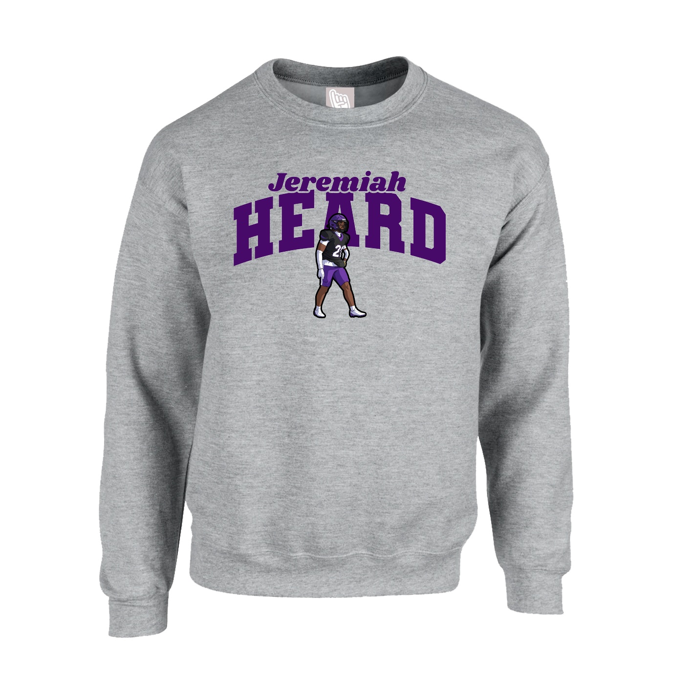 Fleece Crew — Signature Arch in Grey