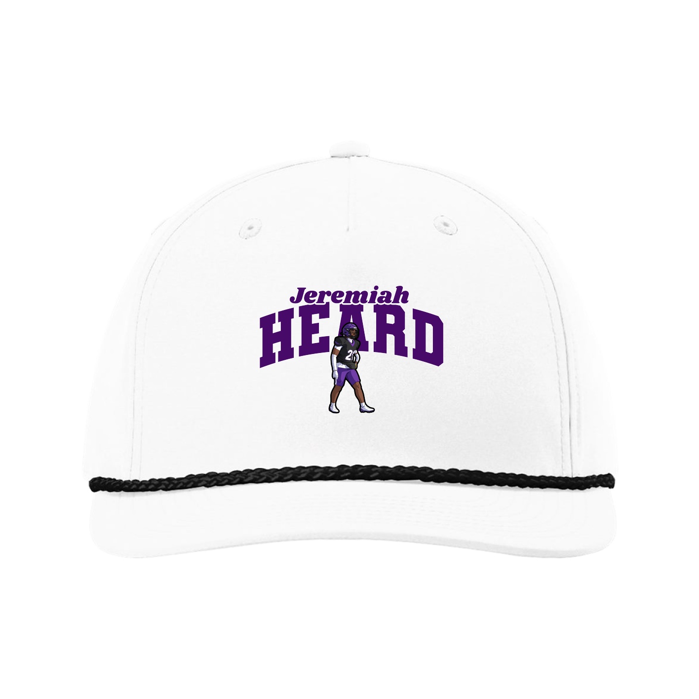 Five-Panel Classic Rope Cap — Signature Arch in White