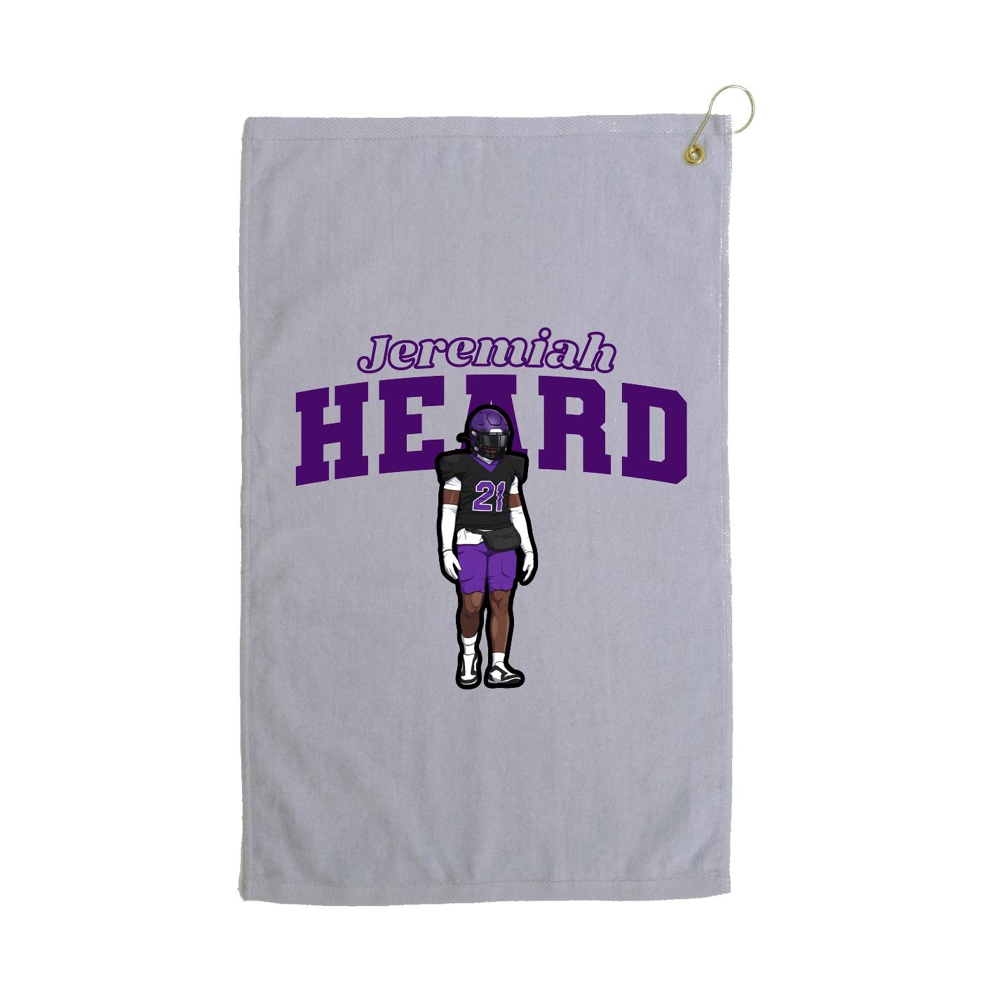 Golf Towel — Name Arch in Grey