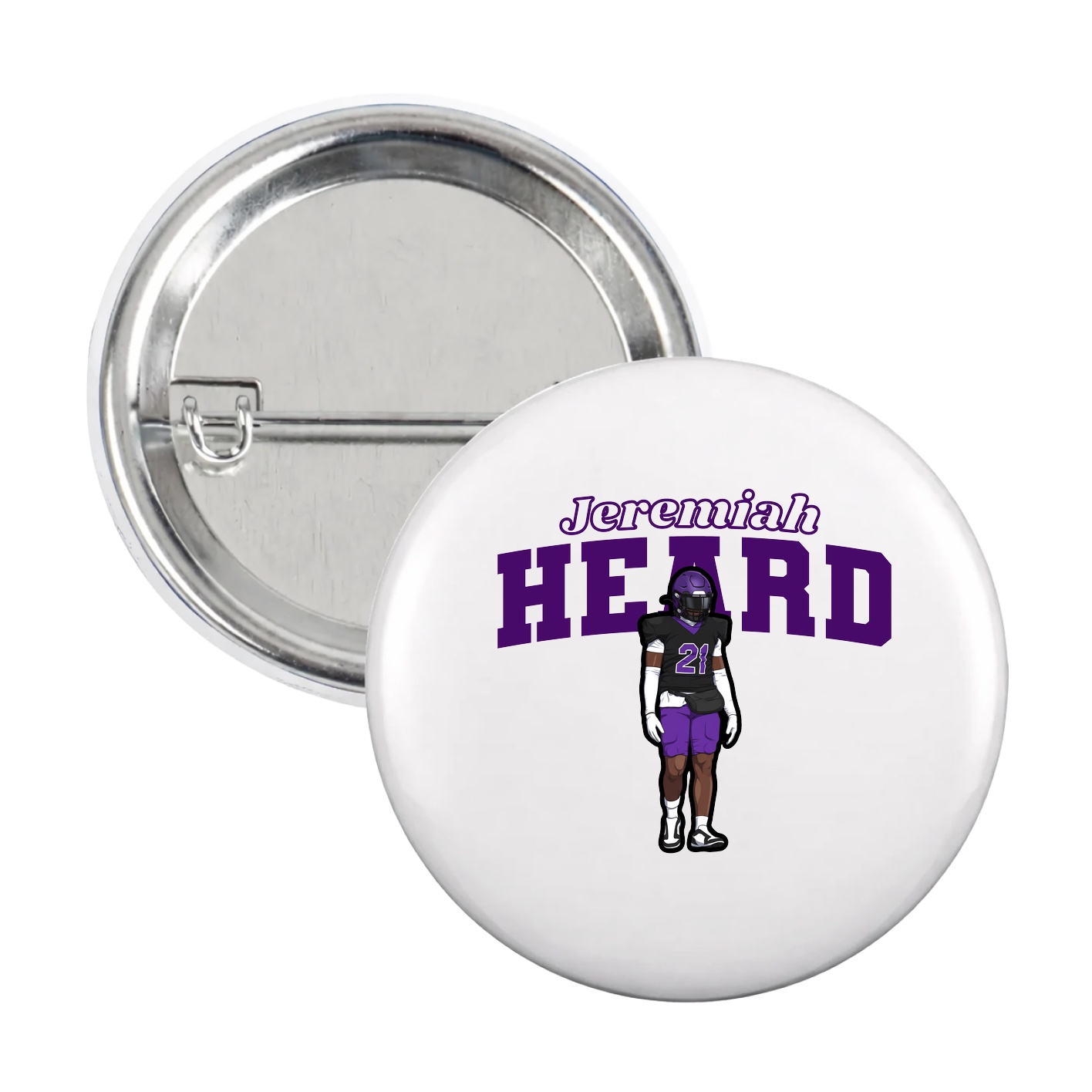 Game Day Button — Name Arch in White