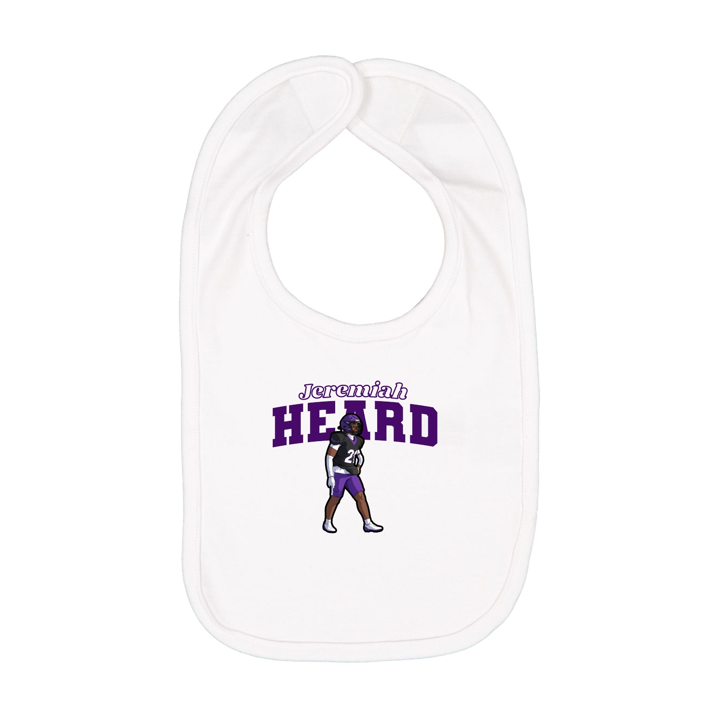 Infant Bib — Name Arch in White