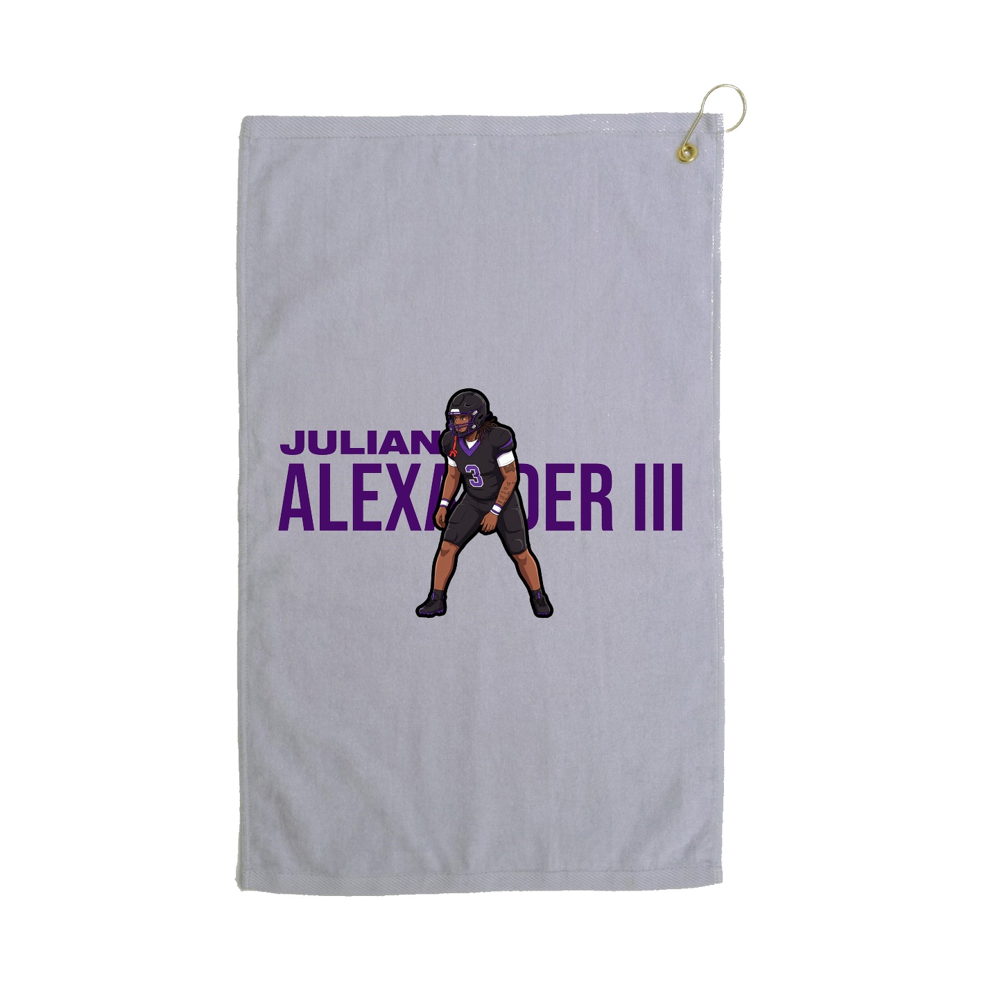 Golf Towel — Player Name in Grey