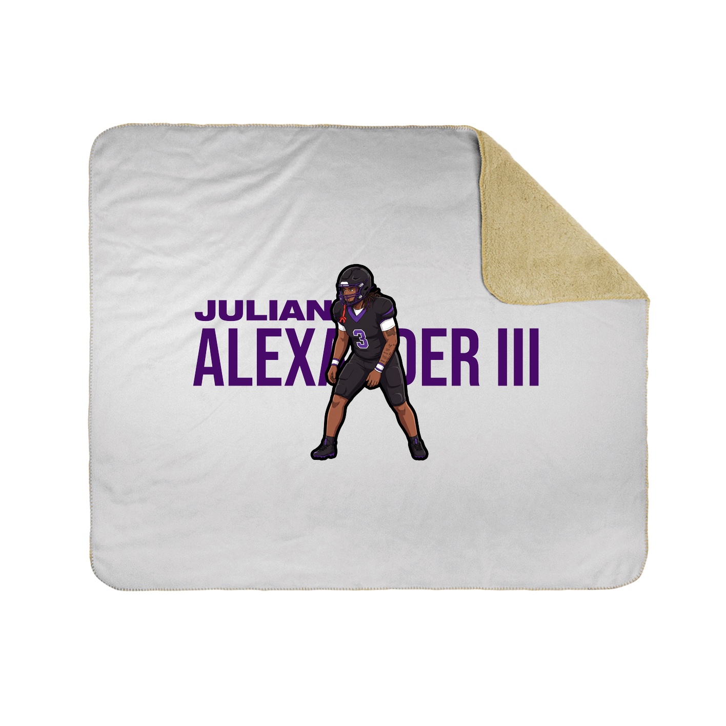 Throw Blanket — Player Name in White