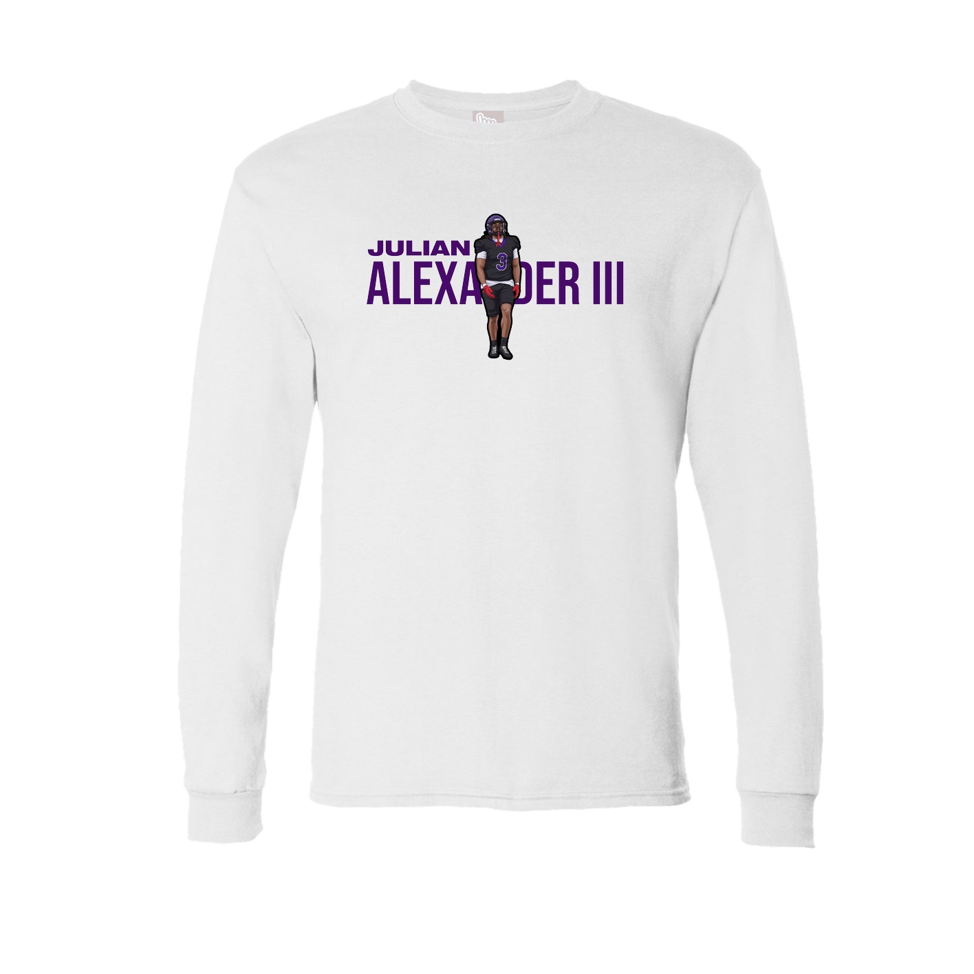 Long Sleeve Tee — Player Name in White