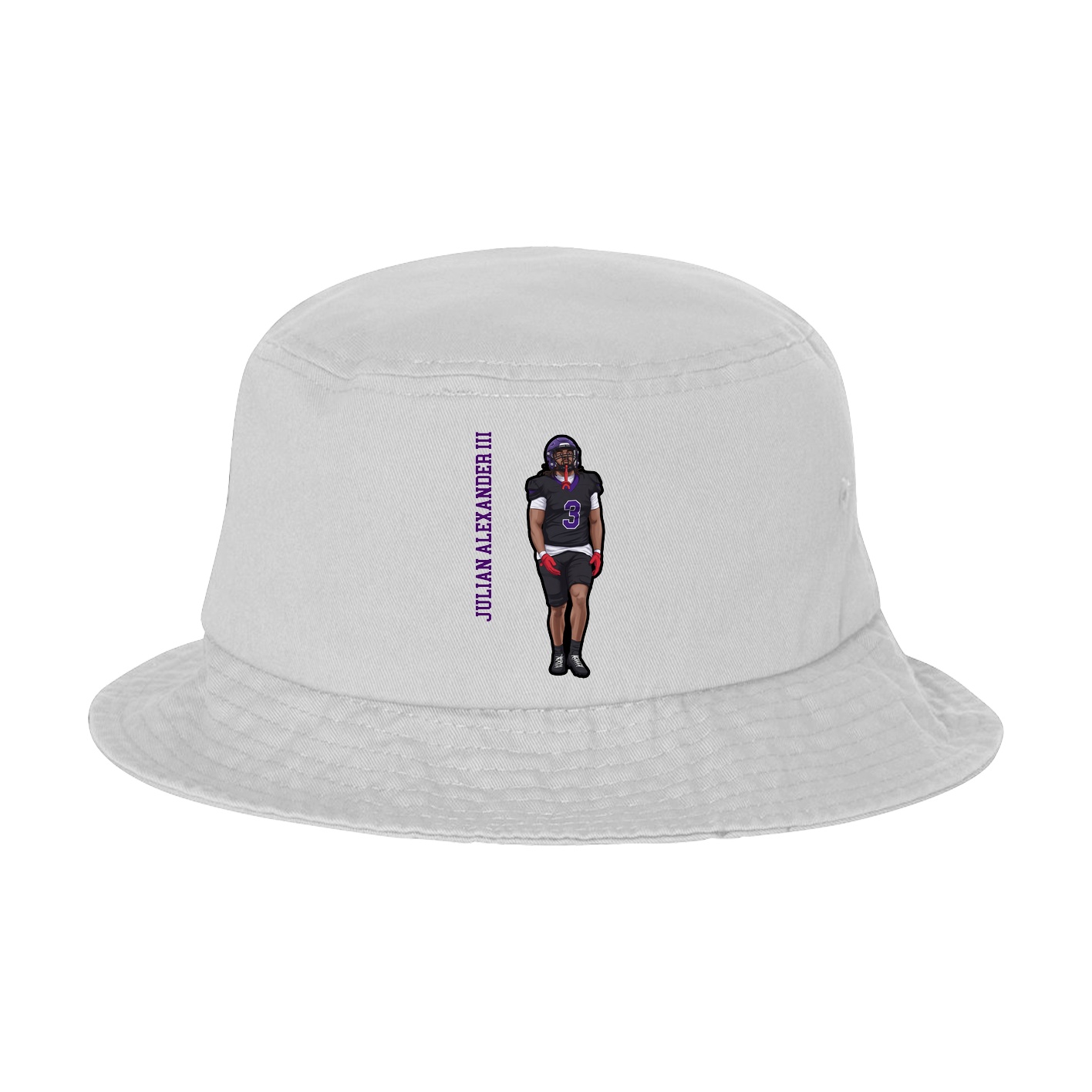 Bucket Cap — Name Vertical in White