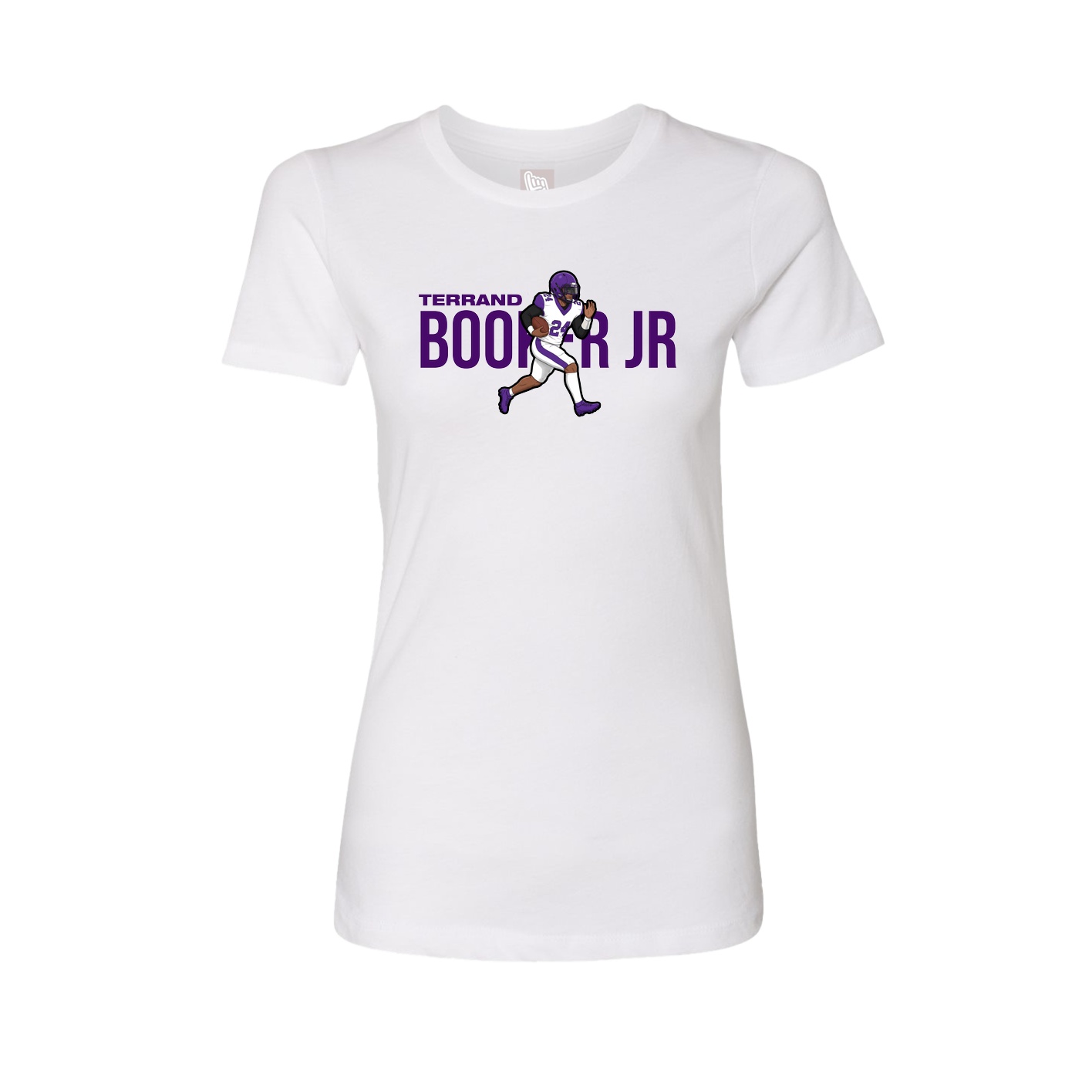 Fitted Women's Tee — Player Name in White