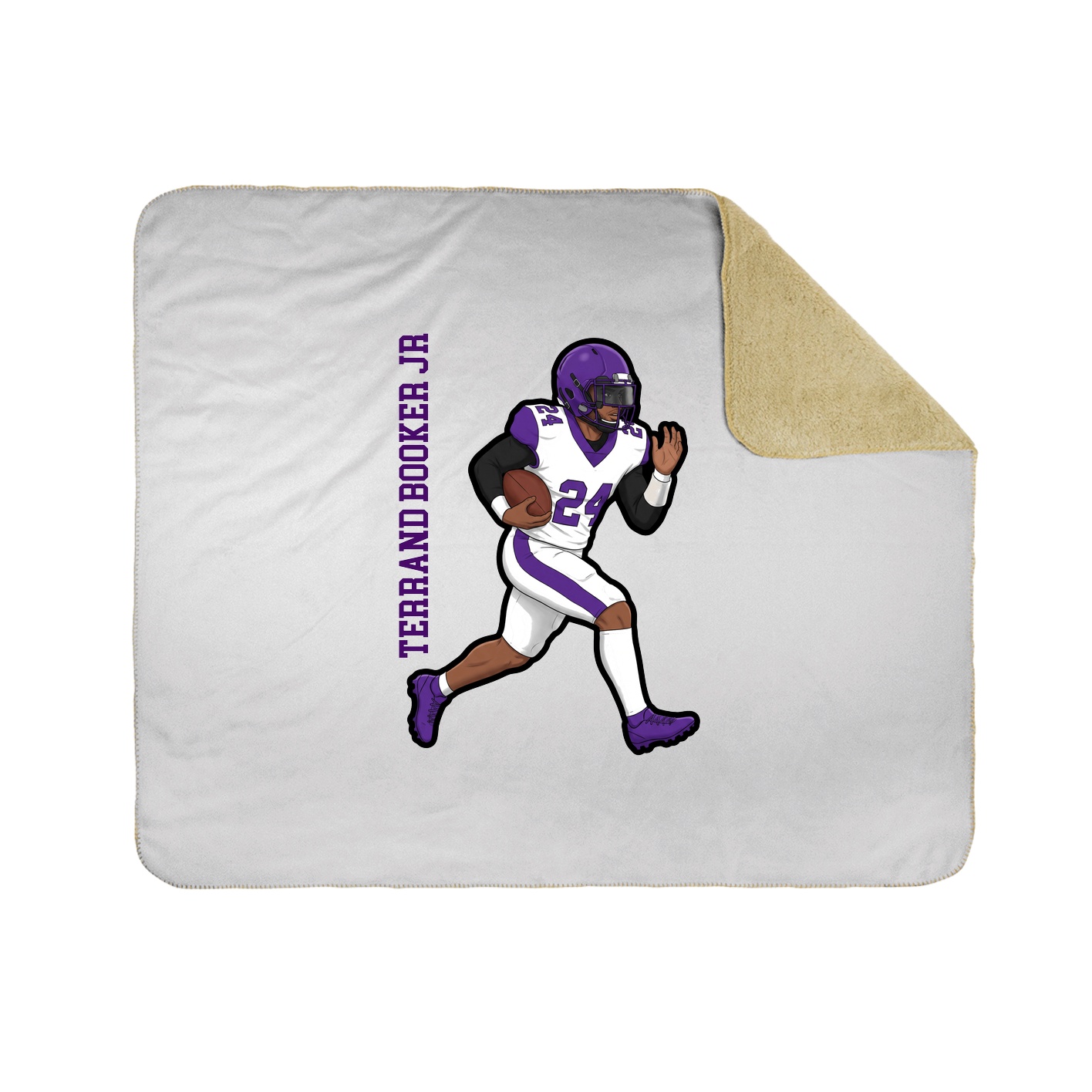 Throw Blanket — Name Vertical in White