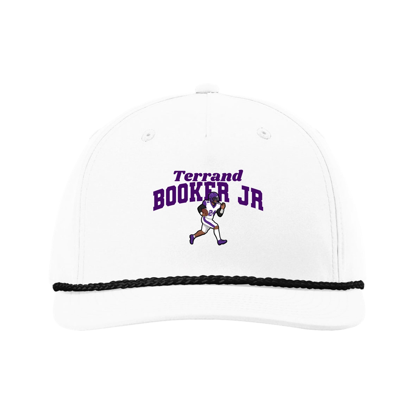 Five-Panel Classic Rope Cap — Signature Arch in White