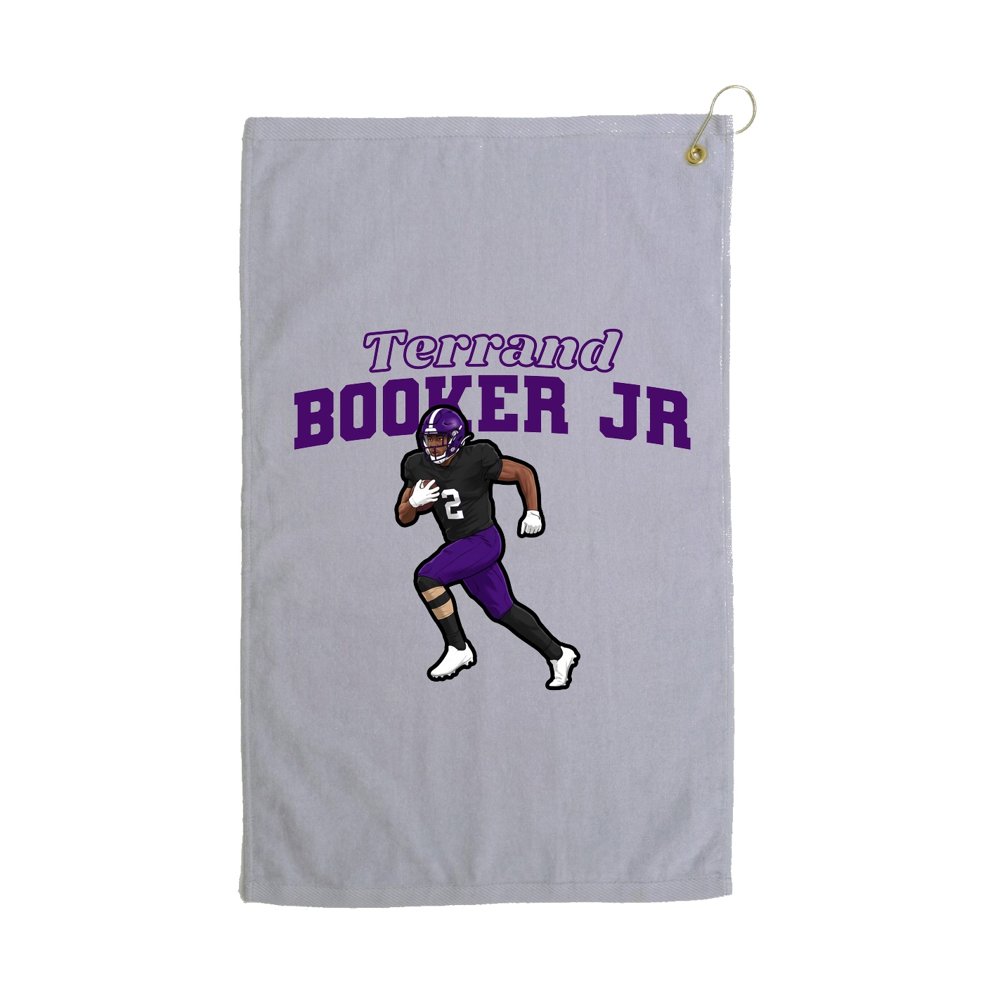 Golf Towel — Name Arch in Grey
