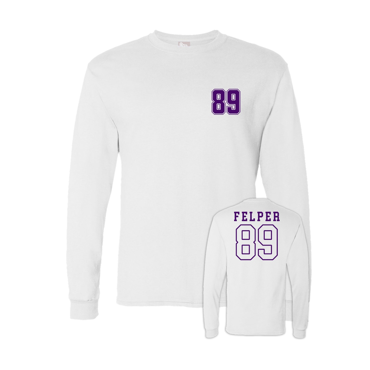 Long Sleeve Tee — Chest Back in White