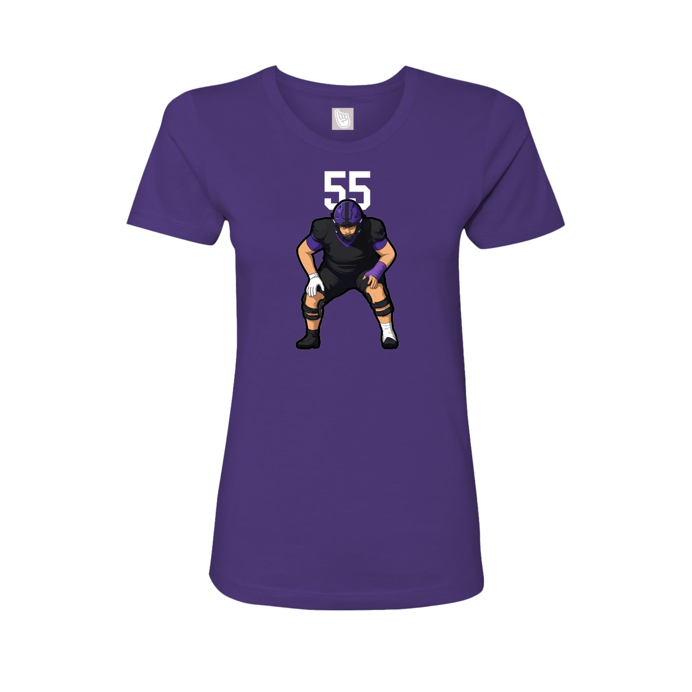 Fitted Women's Tee — Number Top in Purple