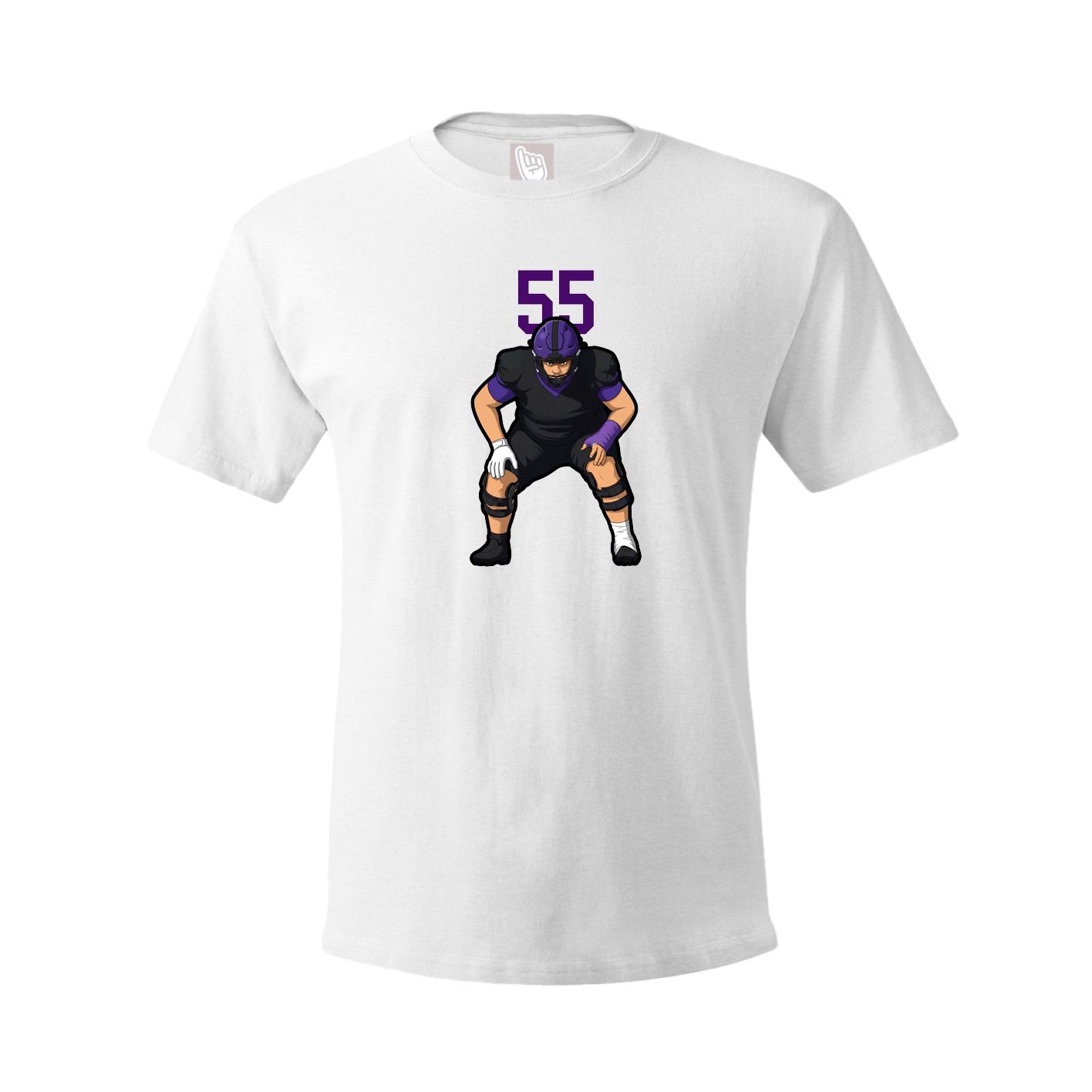 Youth Tee — Number Top in White