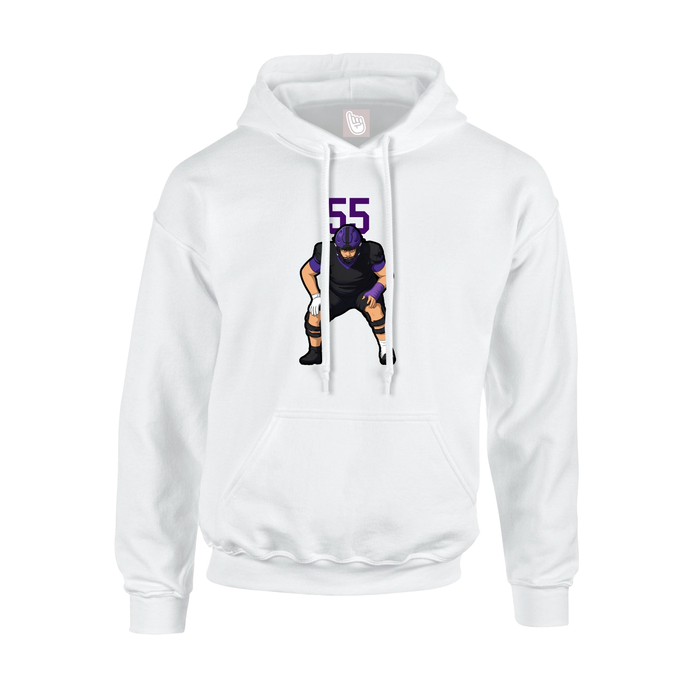 Youth Hoodie — Number Top in White