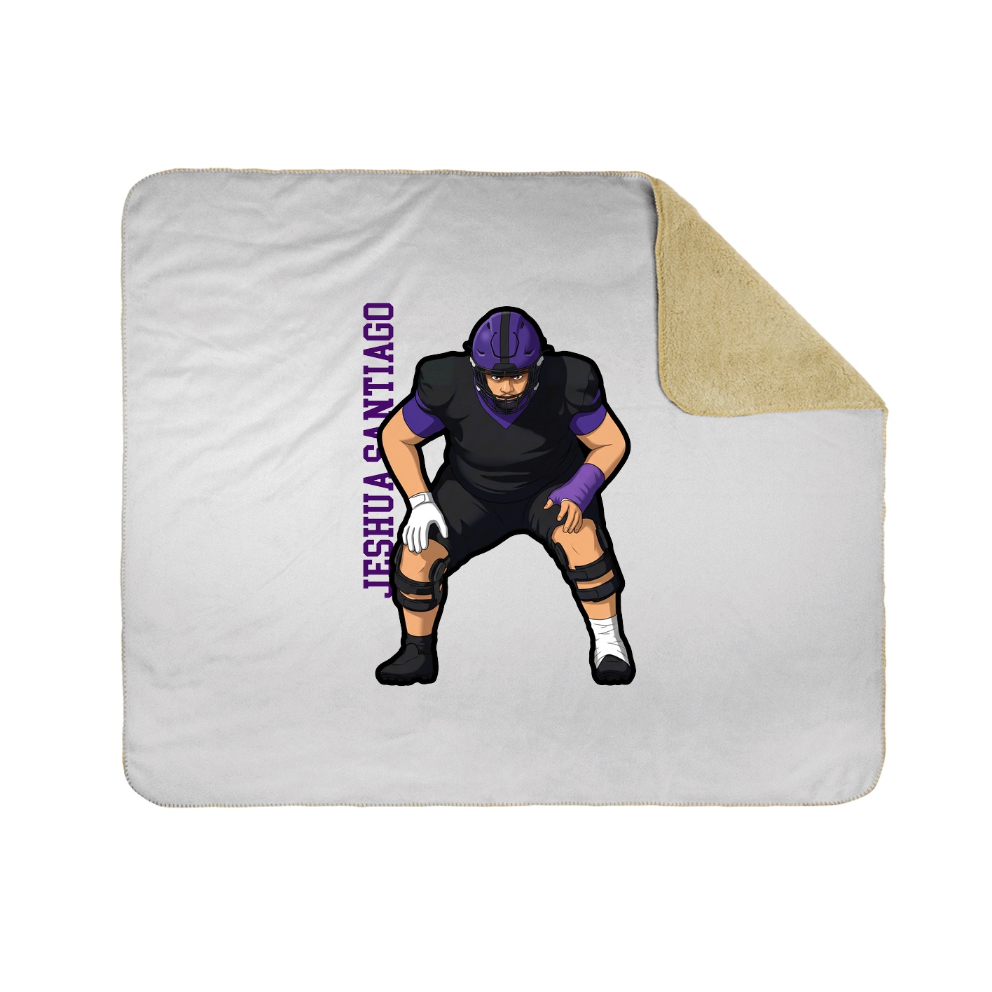 Throw Blanket — Name Vertical in White
