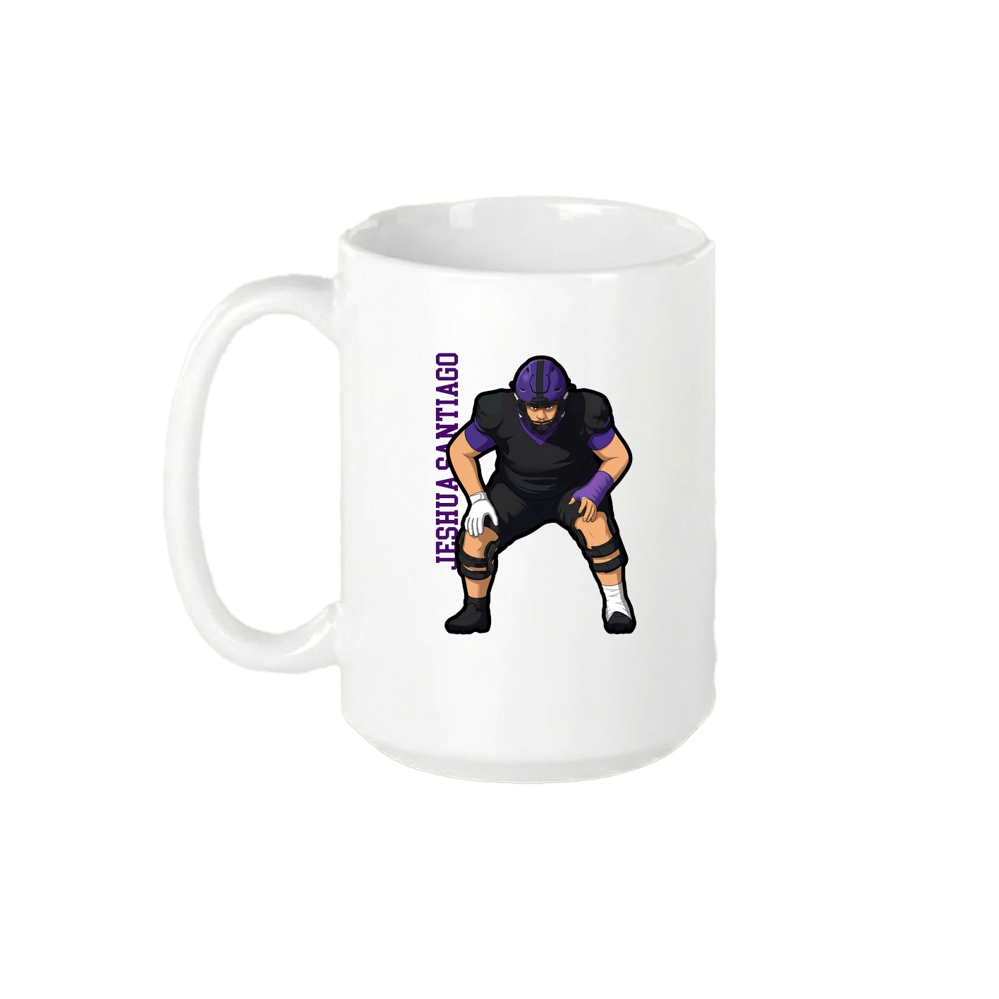 15oz Coffee Mug — Name Vertical in White