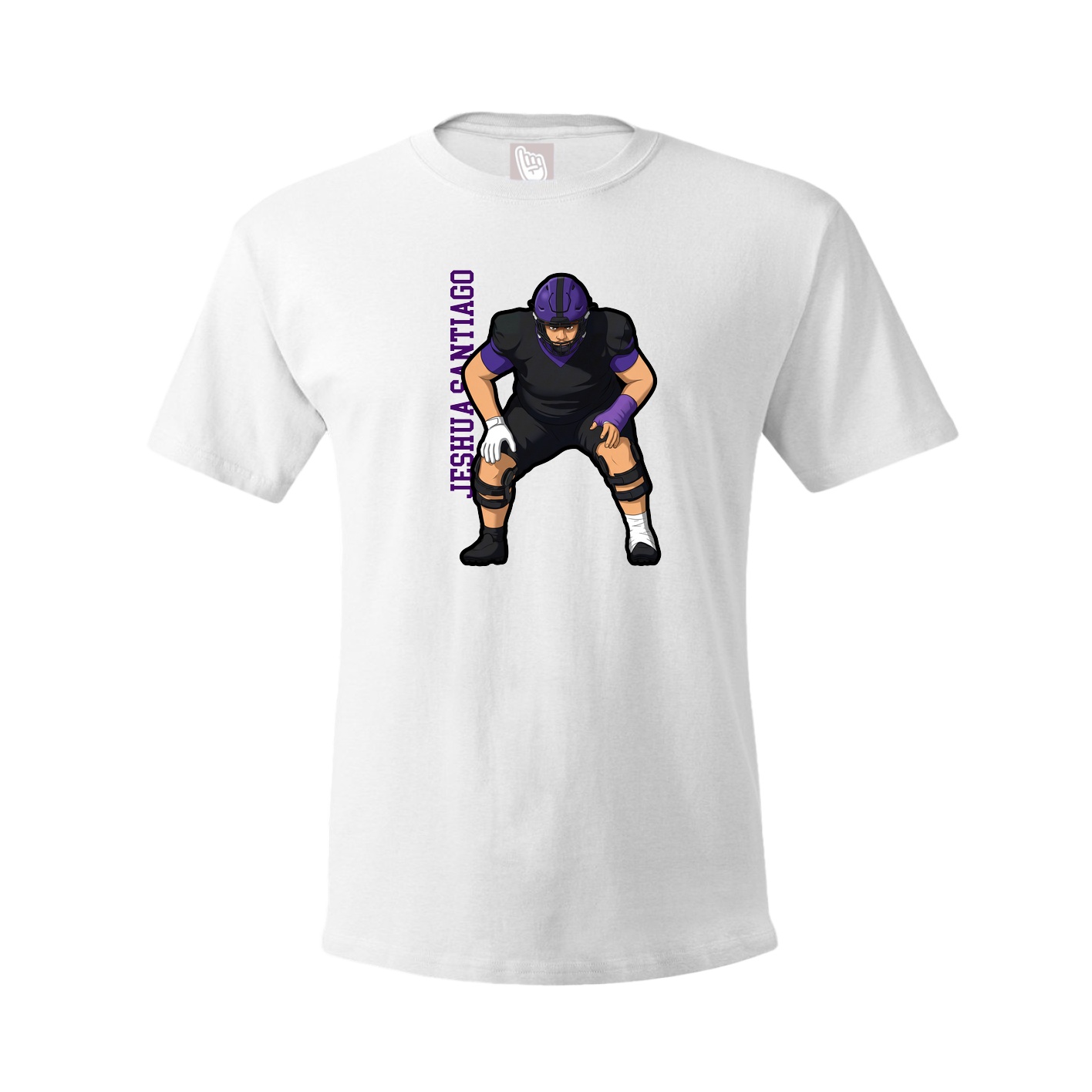Youth Tee — Name Vertical in White