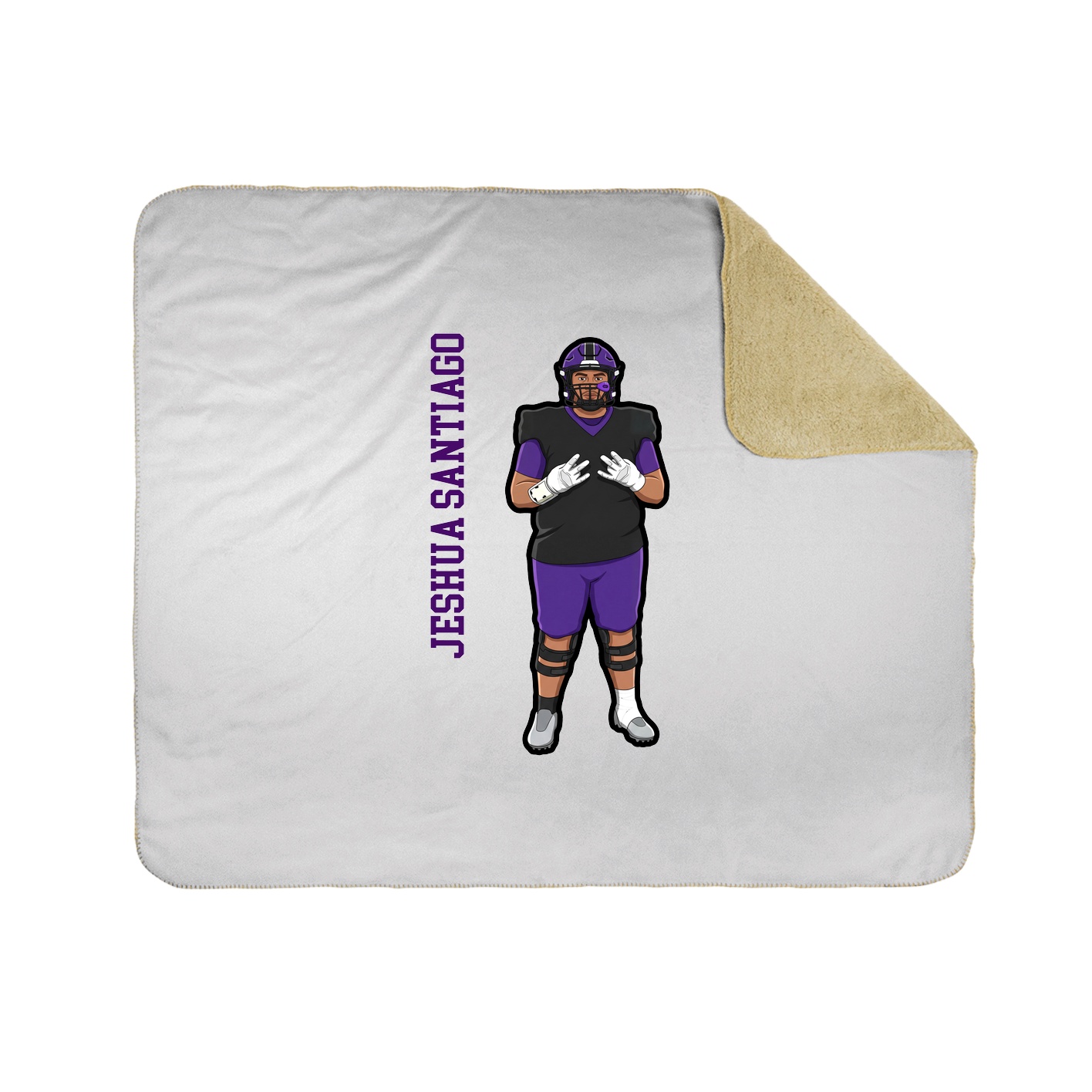 Throw Blanket — Name Vertical in White