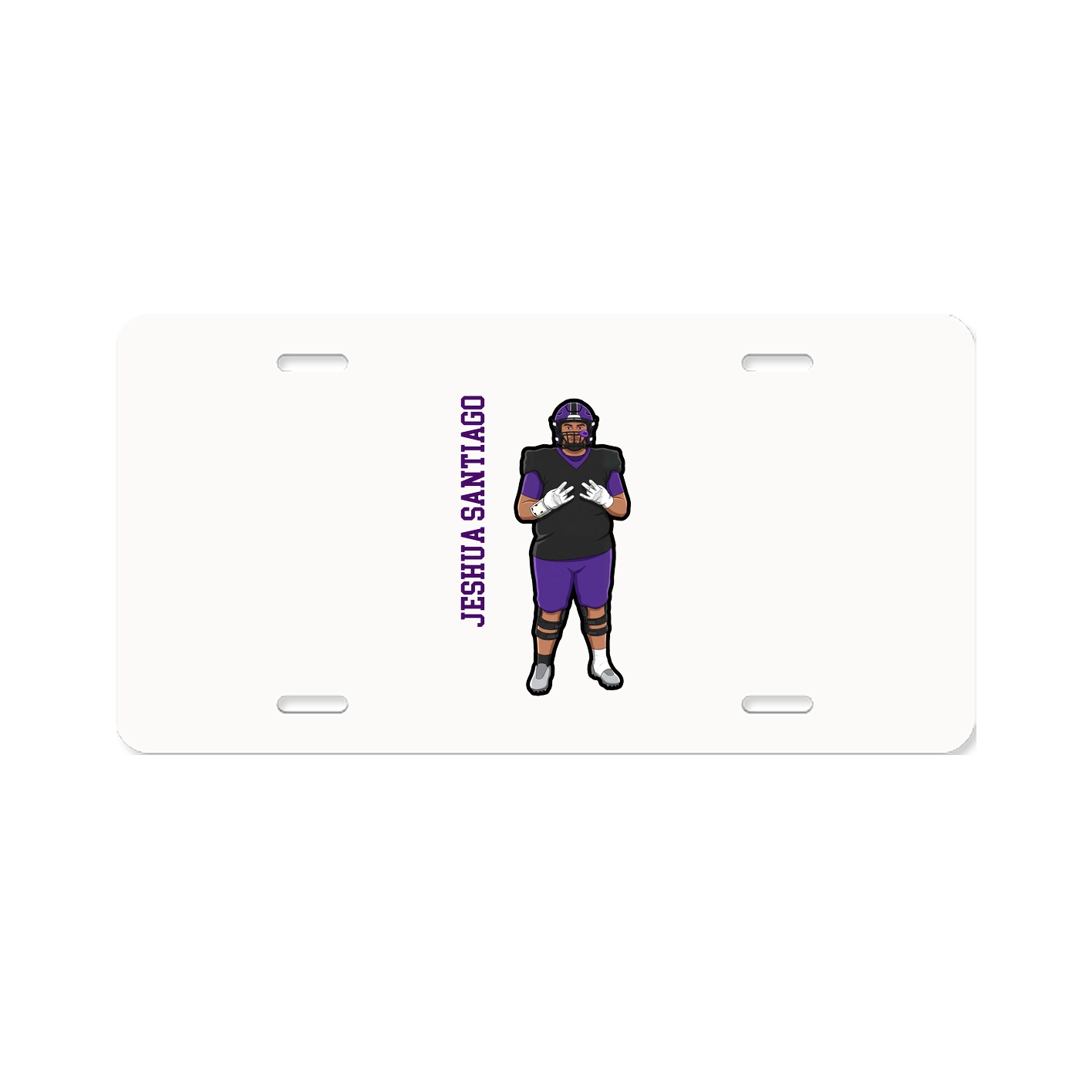License Plate — Name Vertical in Classic