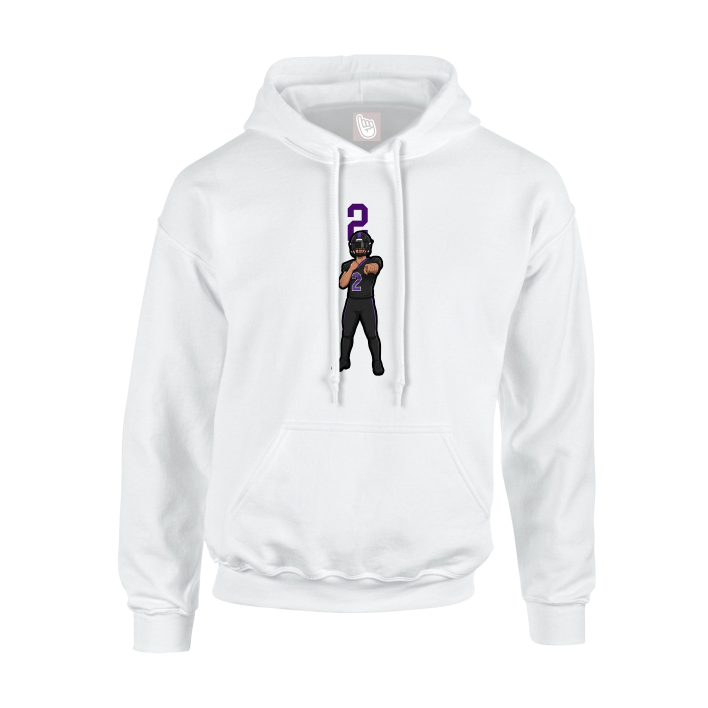 Hoodie — Number Top in White