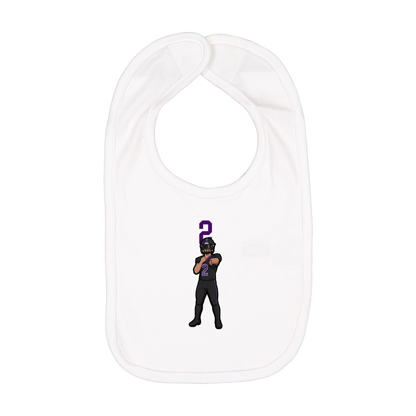 Infant Bib — Number Top in White