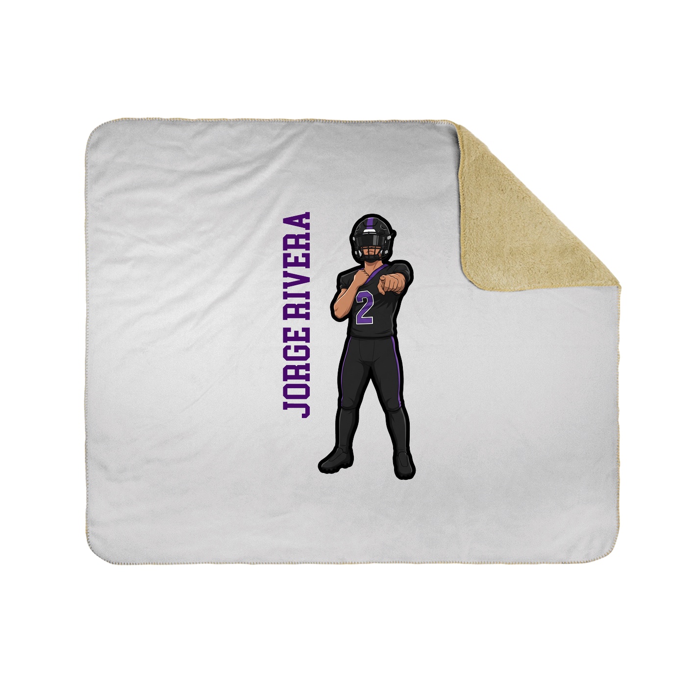 Throw Blanket — Name Vertical in White