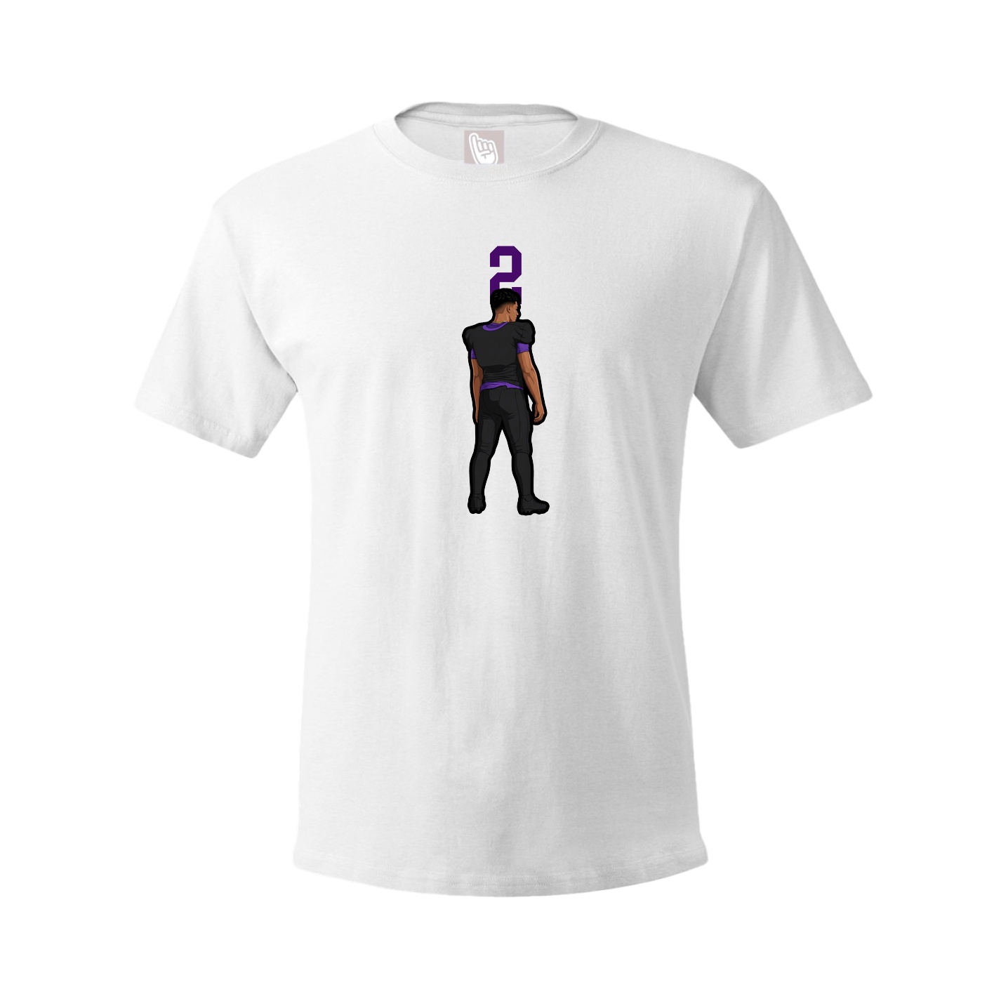 Youth Tee — Number Top in White