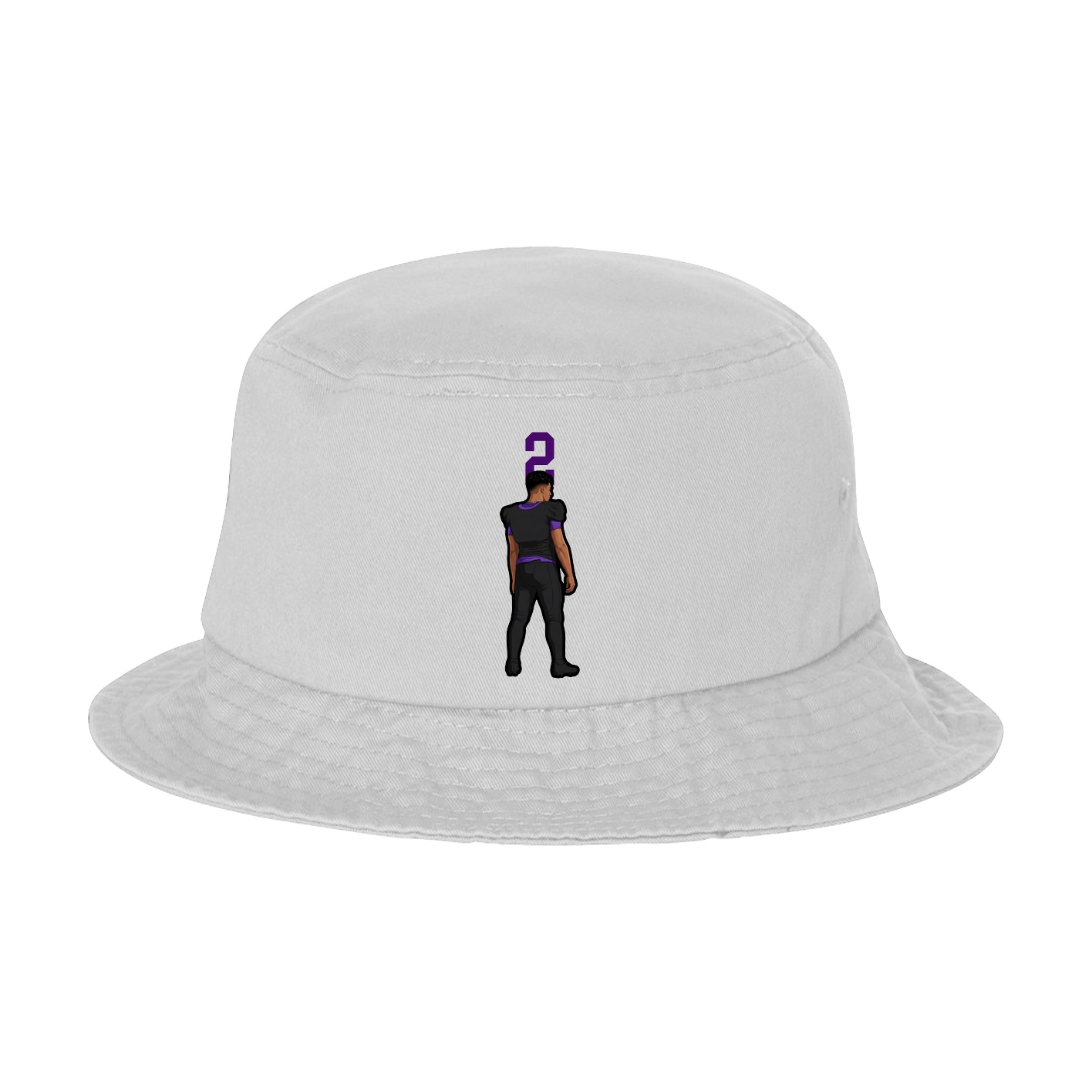 Bucket Cap — Number Top in White