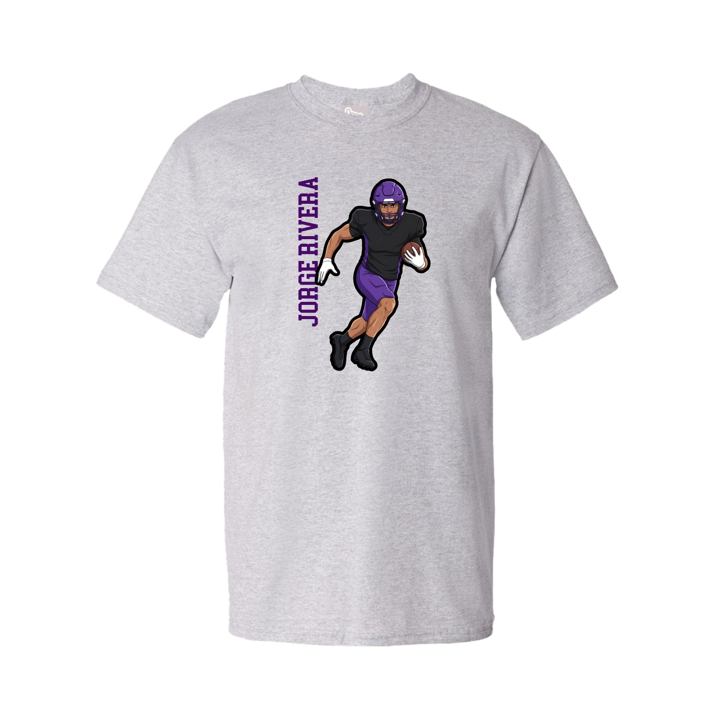 Youth Tee — Name Vertical in Grey