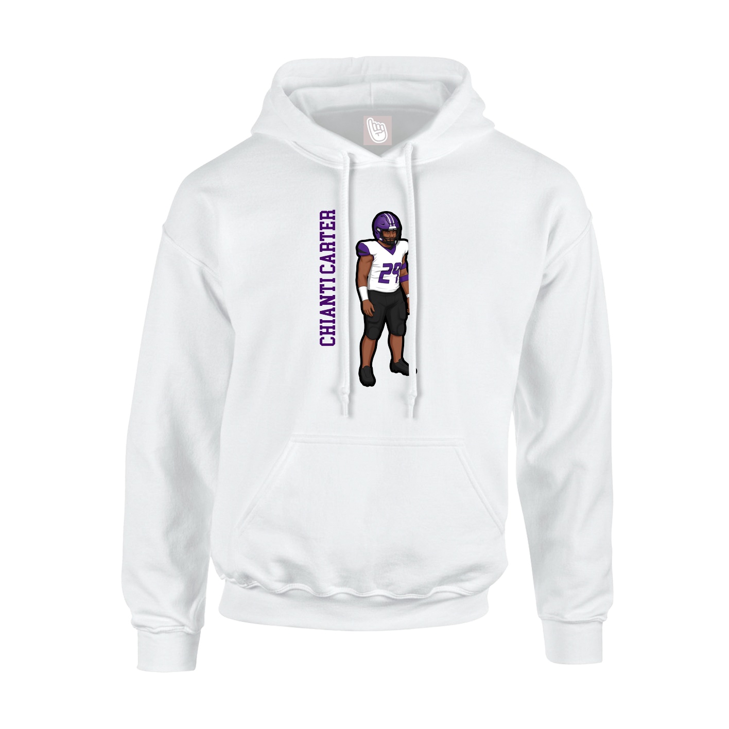 Hoodie — Name Vertical in White