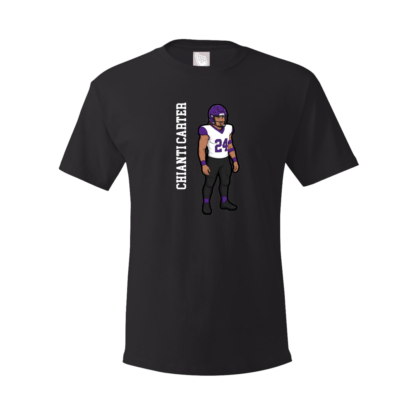 Youth Tee — Name Vertical in Black