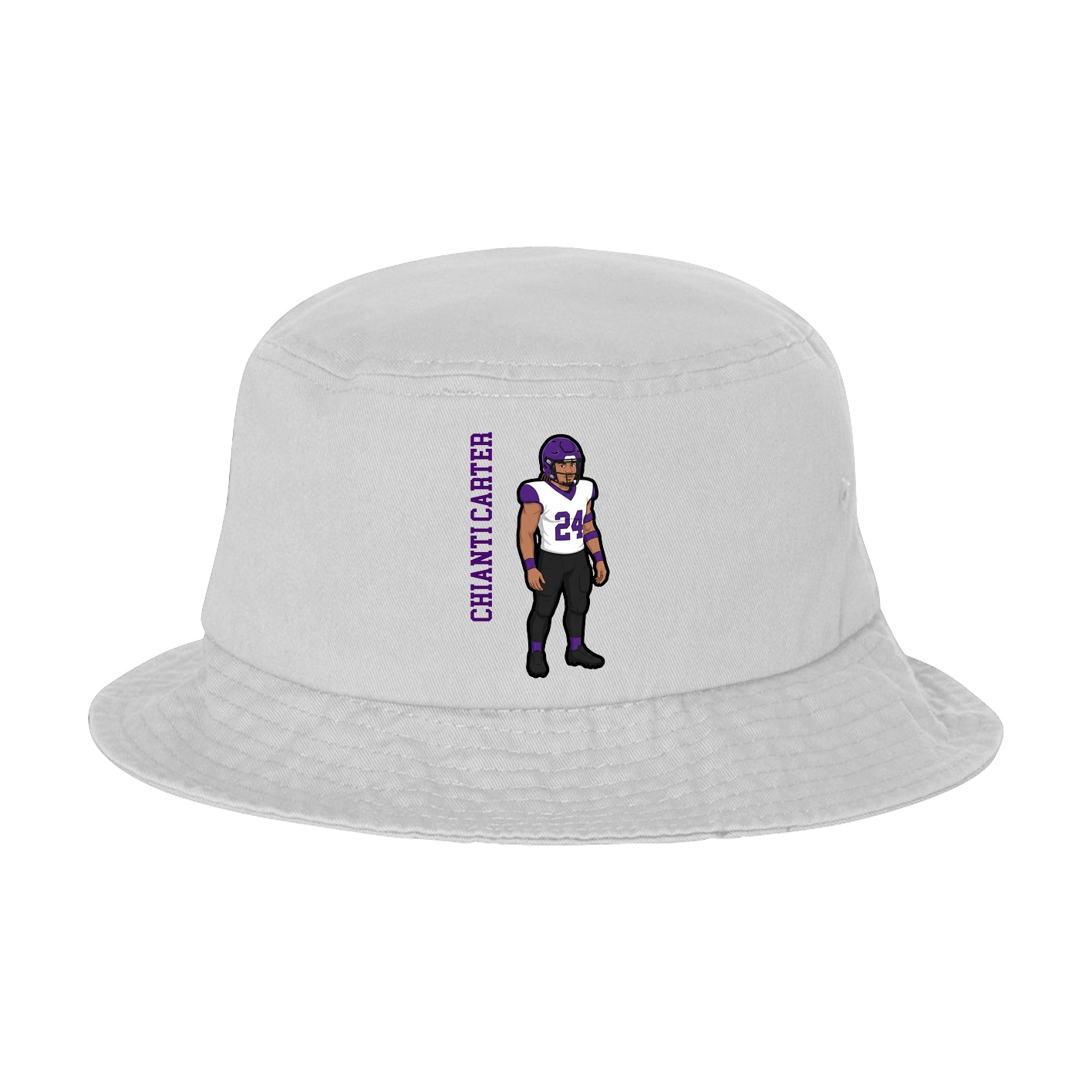 Bucket Cap — Name Vertical in White