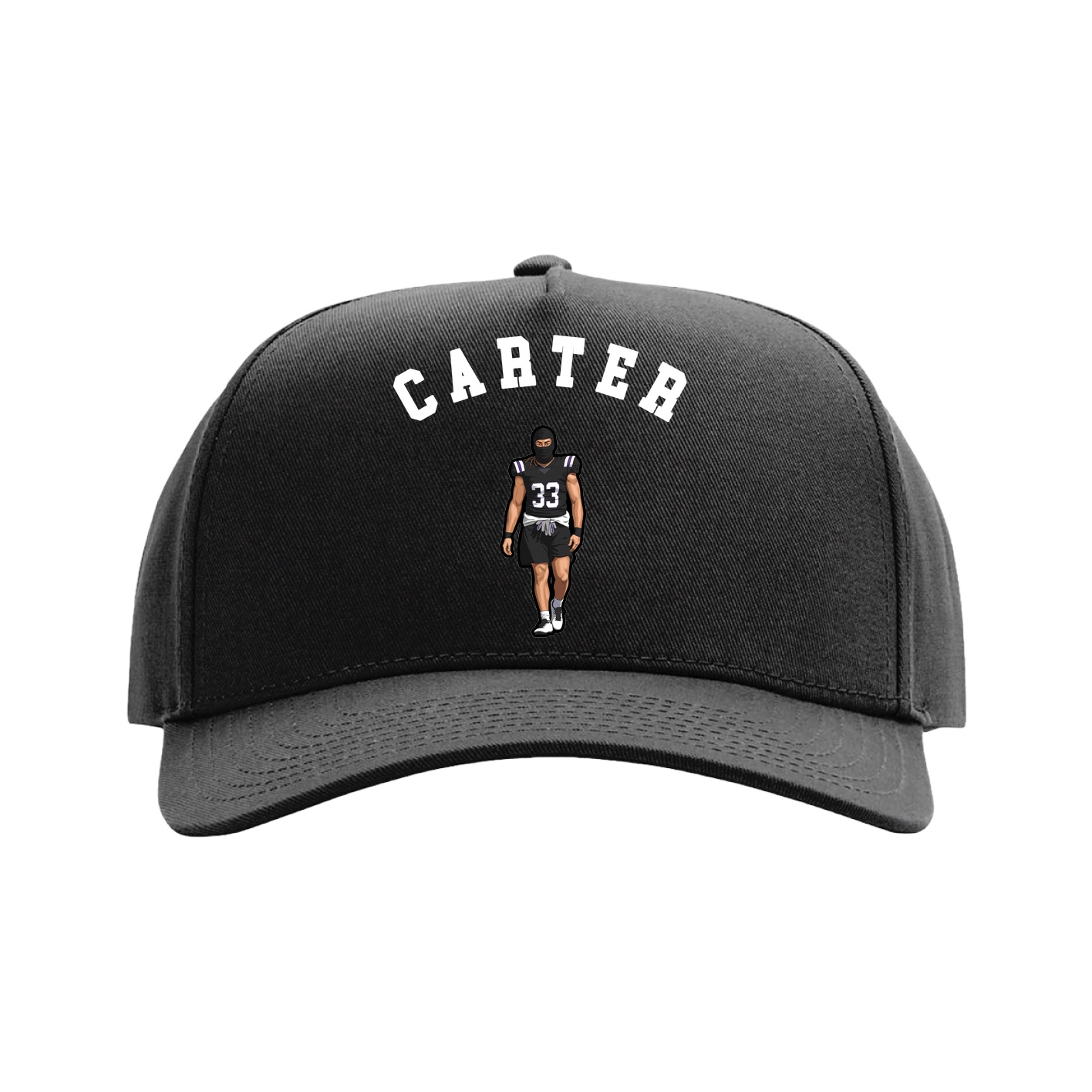 Full Fabric Five-Panel Champ Cap — Shirsey Arch in Black