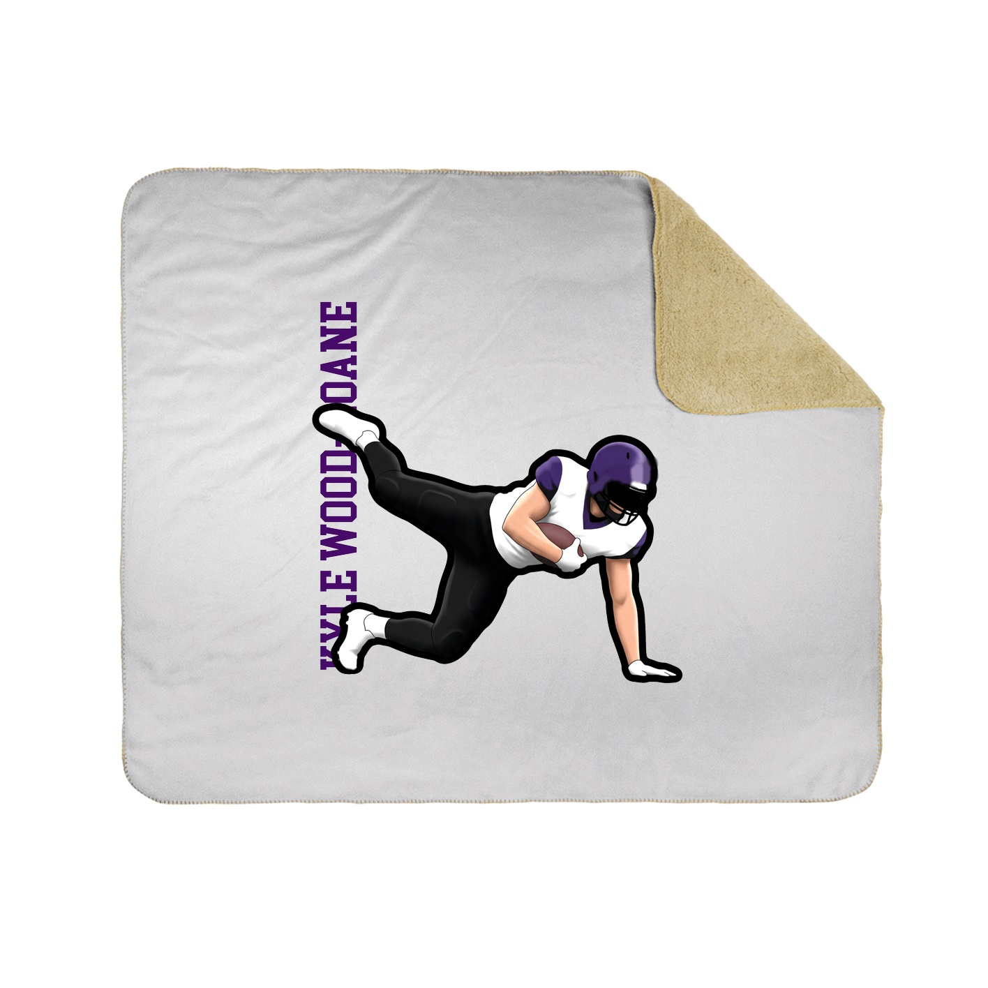 Throw Blanket — Name Vertical in White