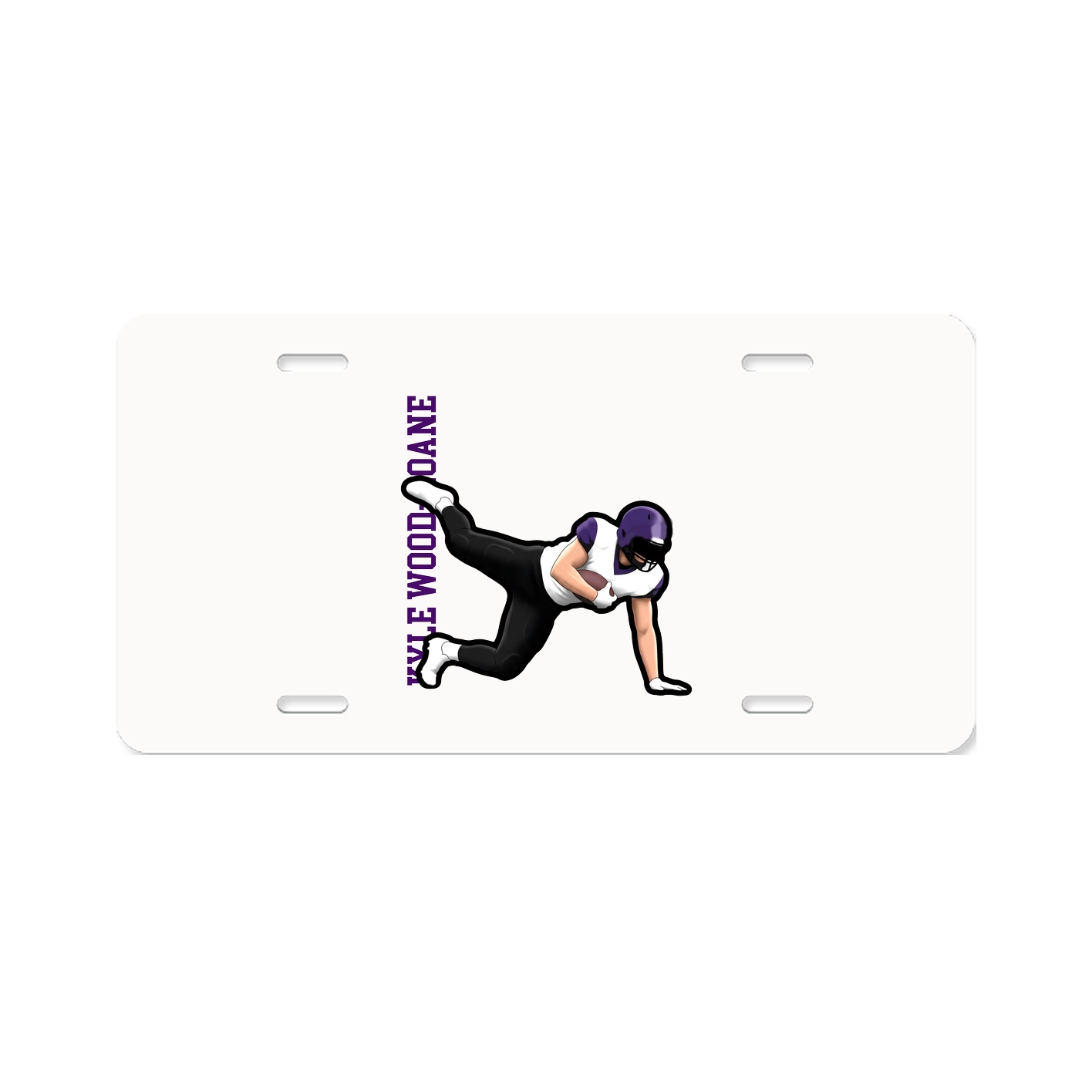 License Plate — Name Vertical in Classic