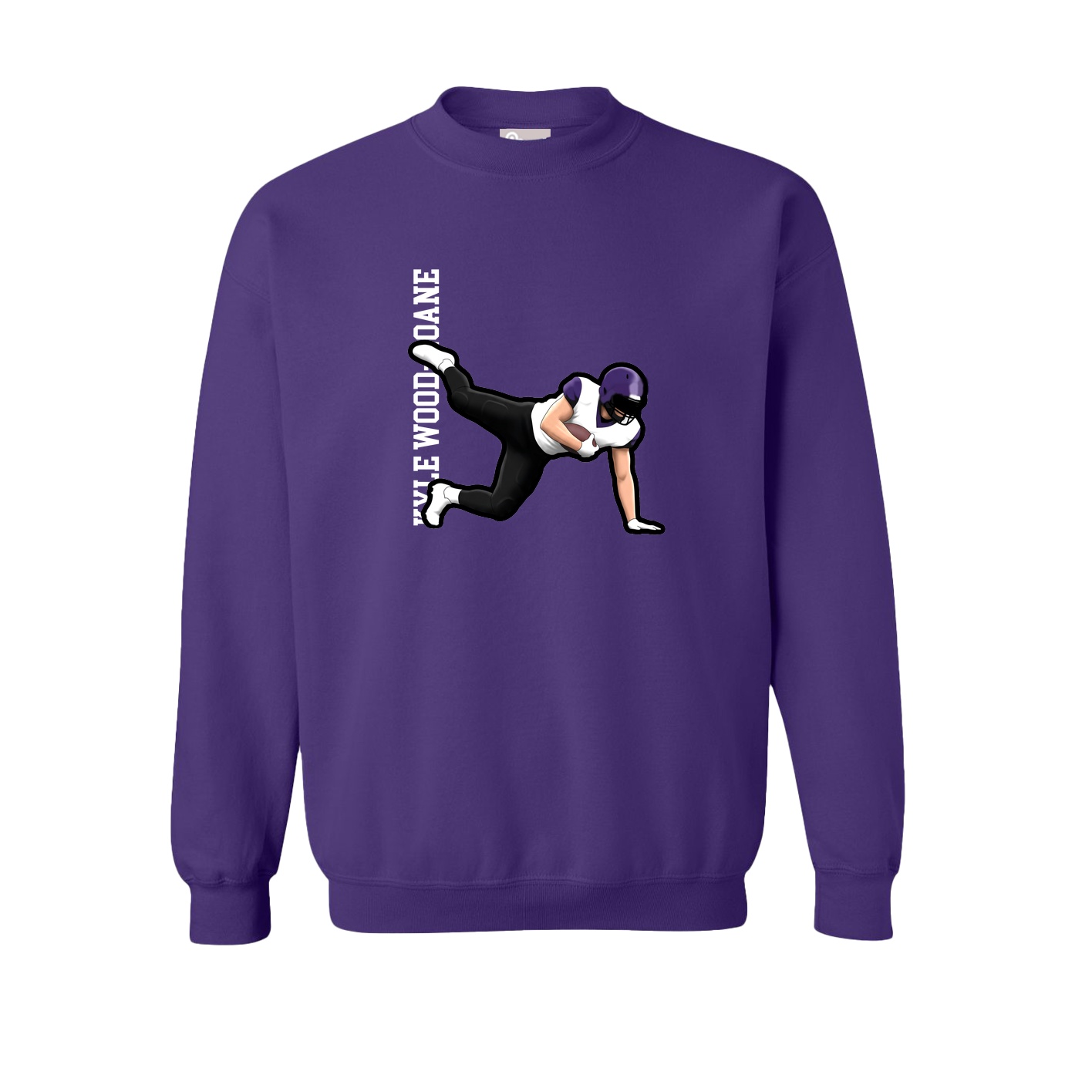 Fleece Crew — Name Vertical in Purple