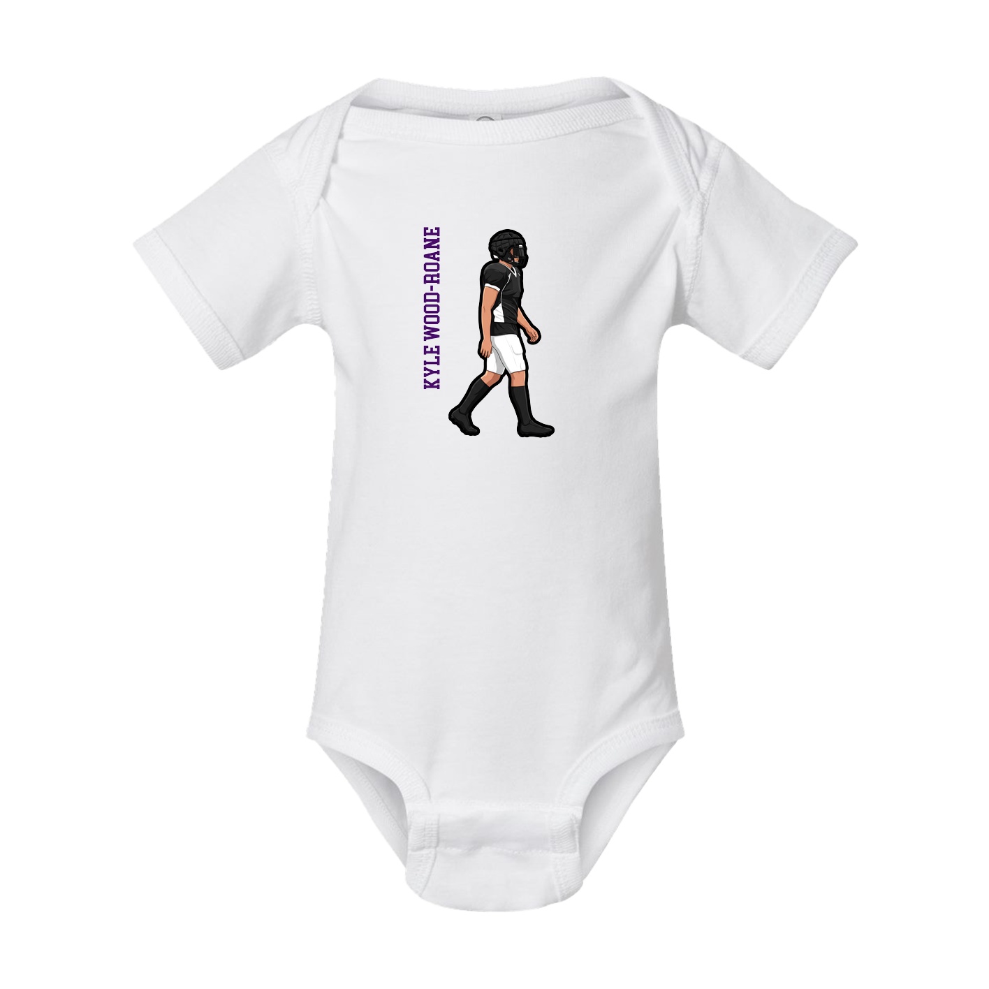 Baby Onesie — Name Vertical in White